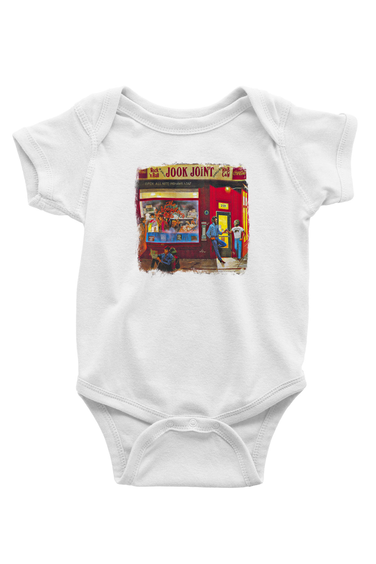 Band Baskılı Unisex Beyaz Bebek Body - Zıbın