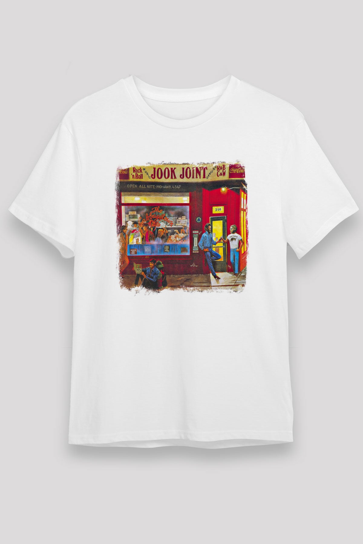 Band Baskılı Unisex Beyaz Tişört