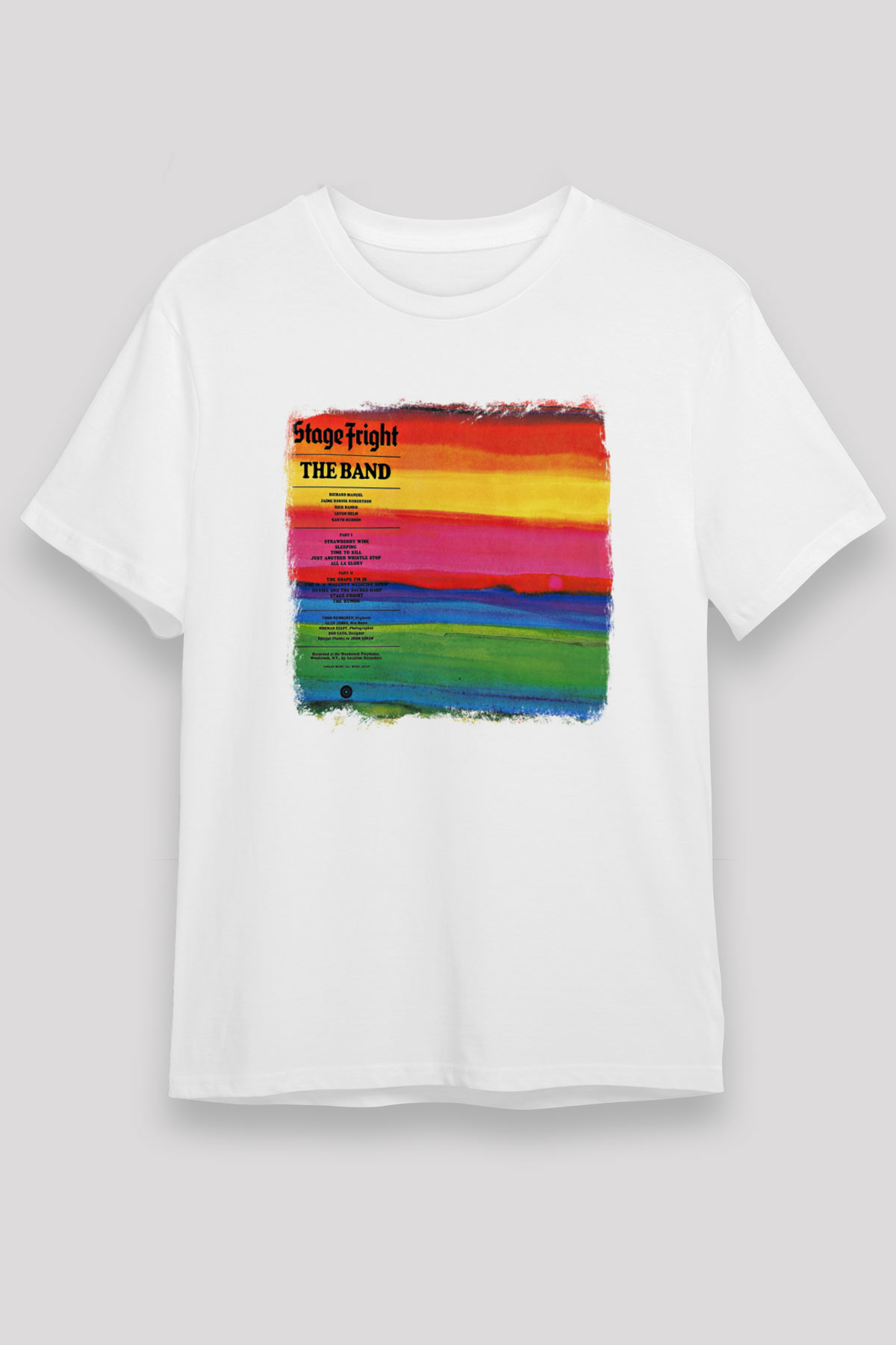Band Baskılı Unisex Beyaz Tişört