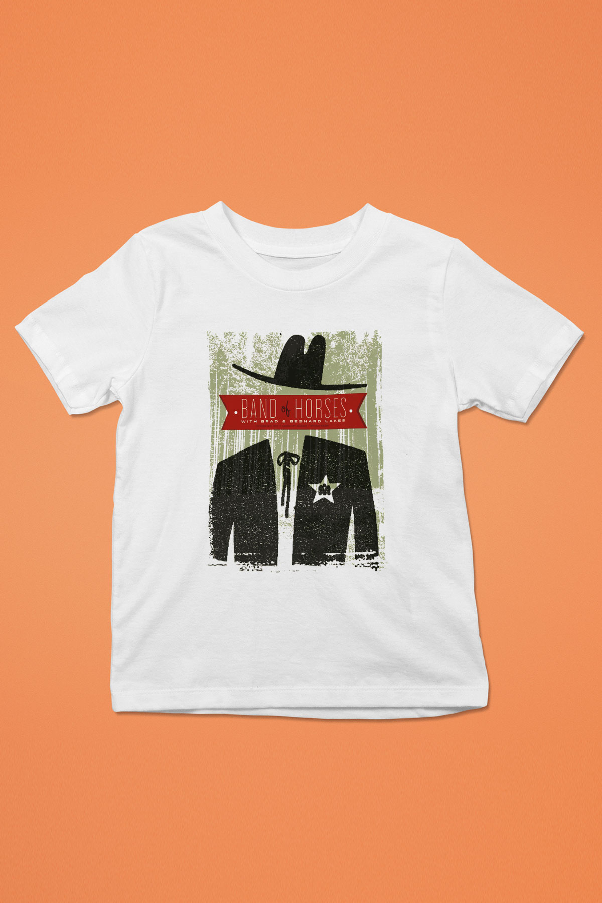 Band of Horses Baskılı Beyaz Unisex Çocuk Tişört