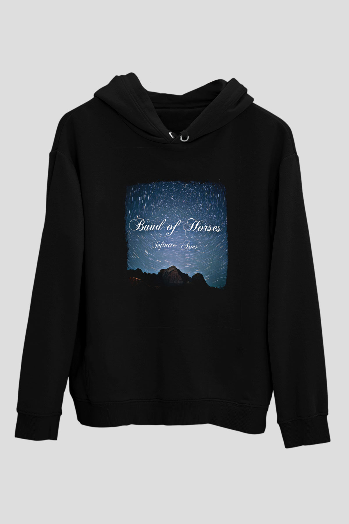 Band of Horses Baskılı Unisex Siyah Hoodie