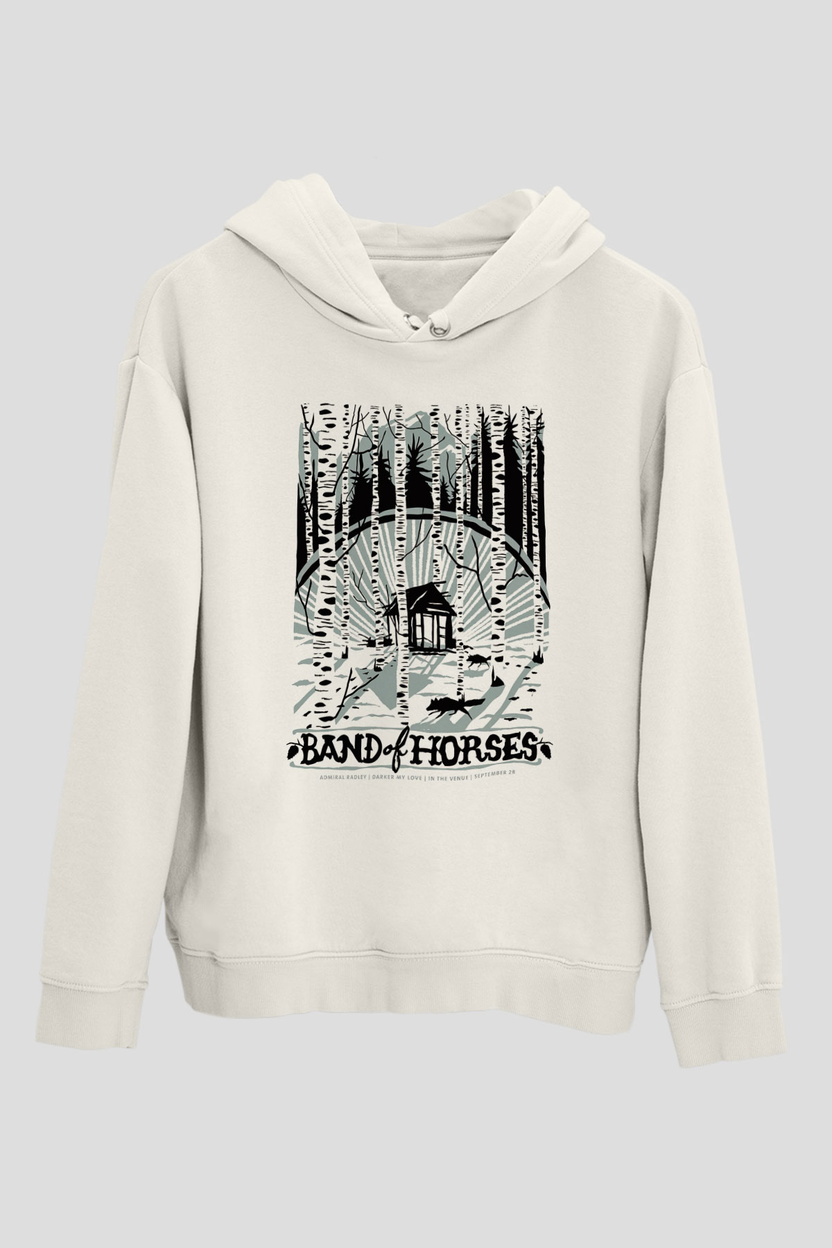 Band of Horses Beyaz Unisex Kapşonlu Sweatshirt