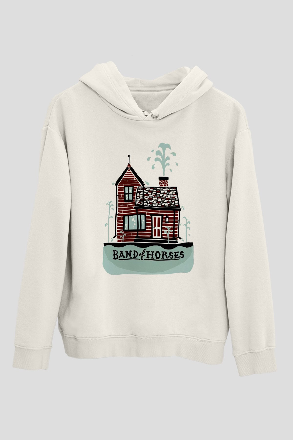 Band of Horses Beyaz Unisex Kapüşonlu Sweatshirt