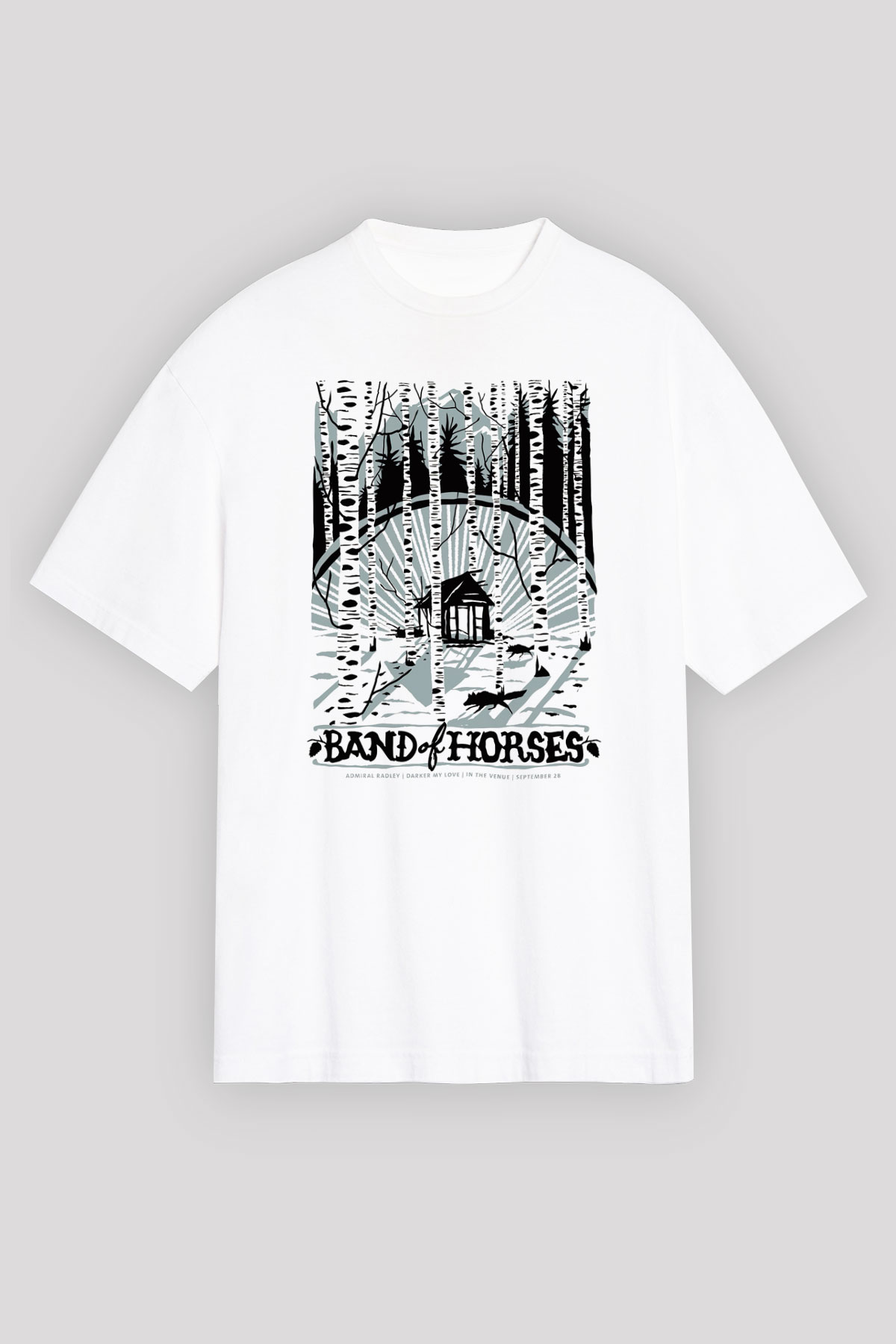 Band of Horses Beyaz Unisex Oversize Tişört T-Shirt