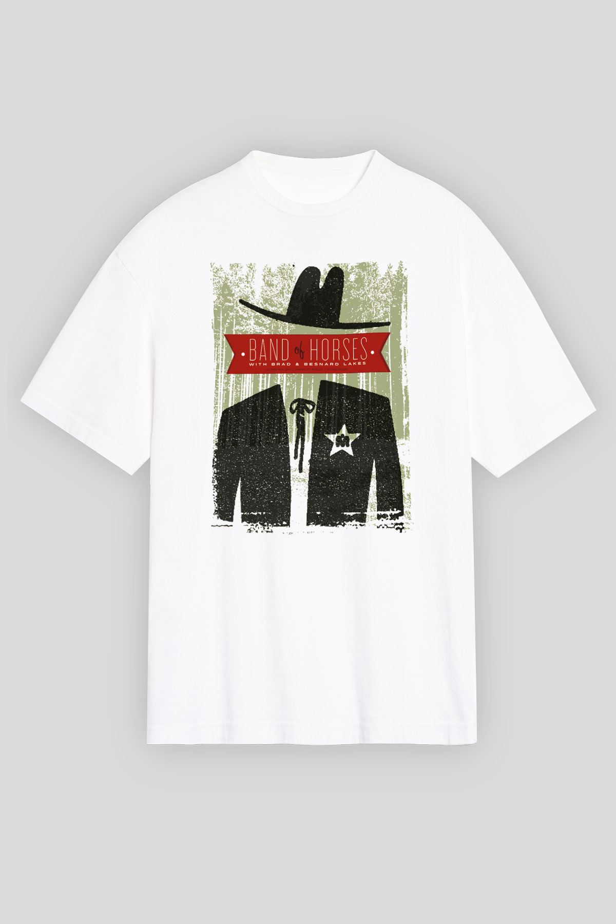 Band of Horses Beyaz Unisex Oversize Tişört T-Shirt