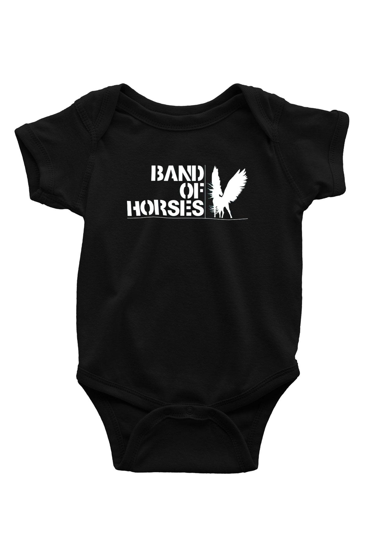 Band of Horses Siyah Unisex Tişört TShirt Tişört Fabrikası