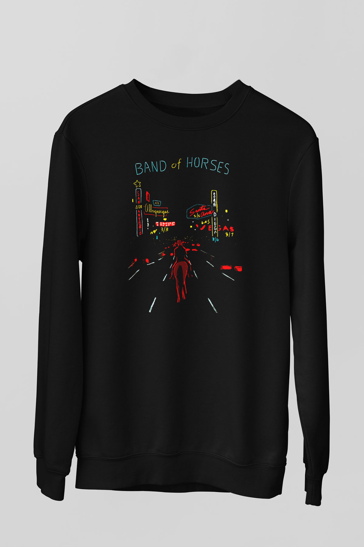 Band of Horses Siyah Unisex Sweatshirt