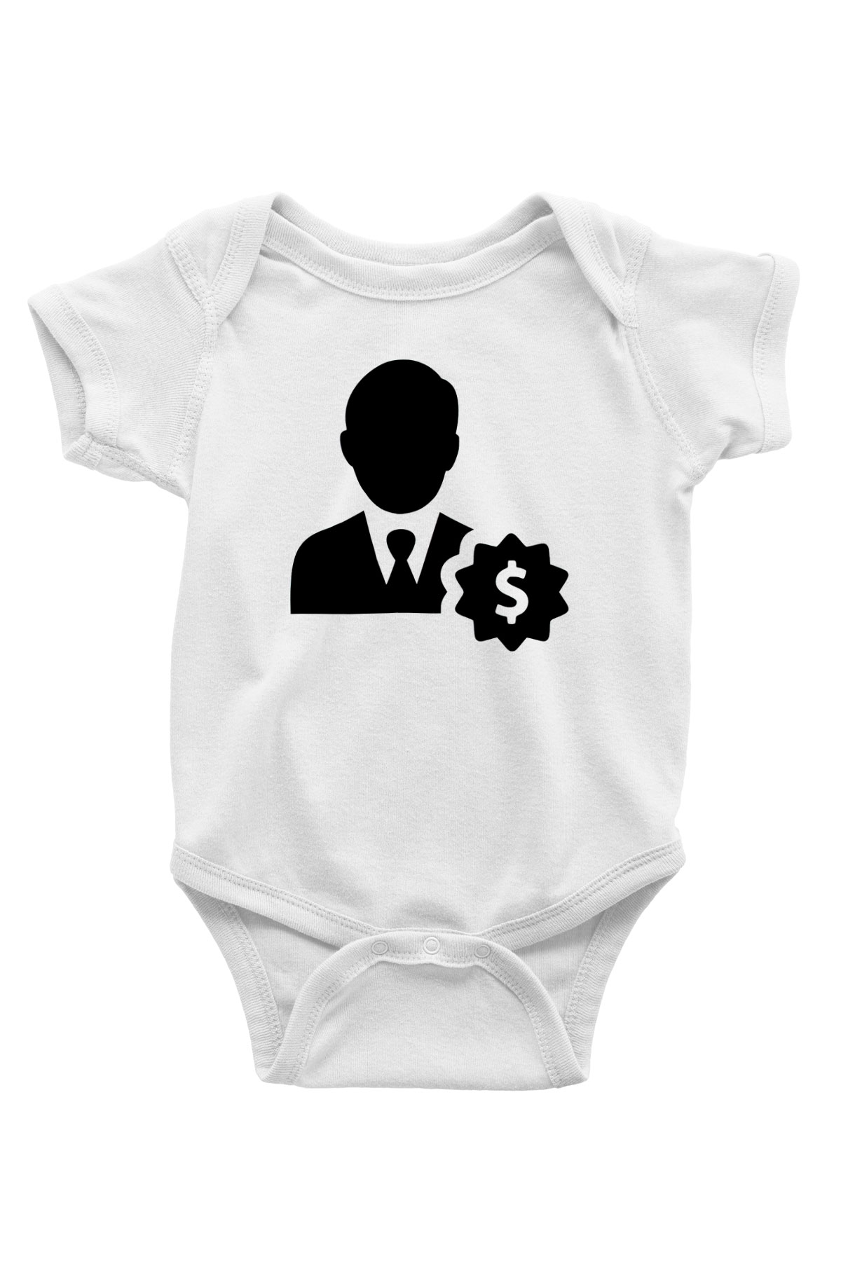Bankacı Beyaz Bebek Body - Zıbın