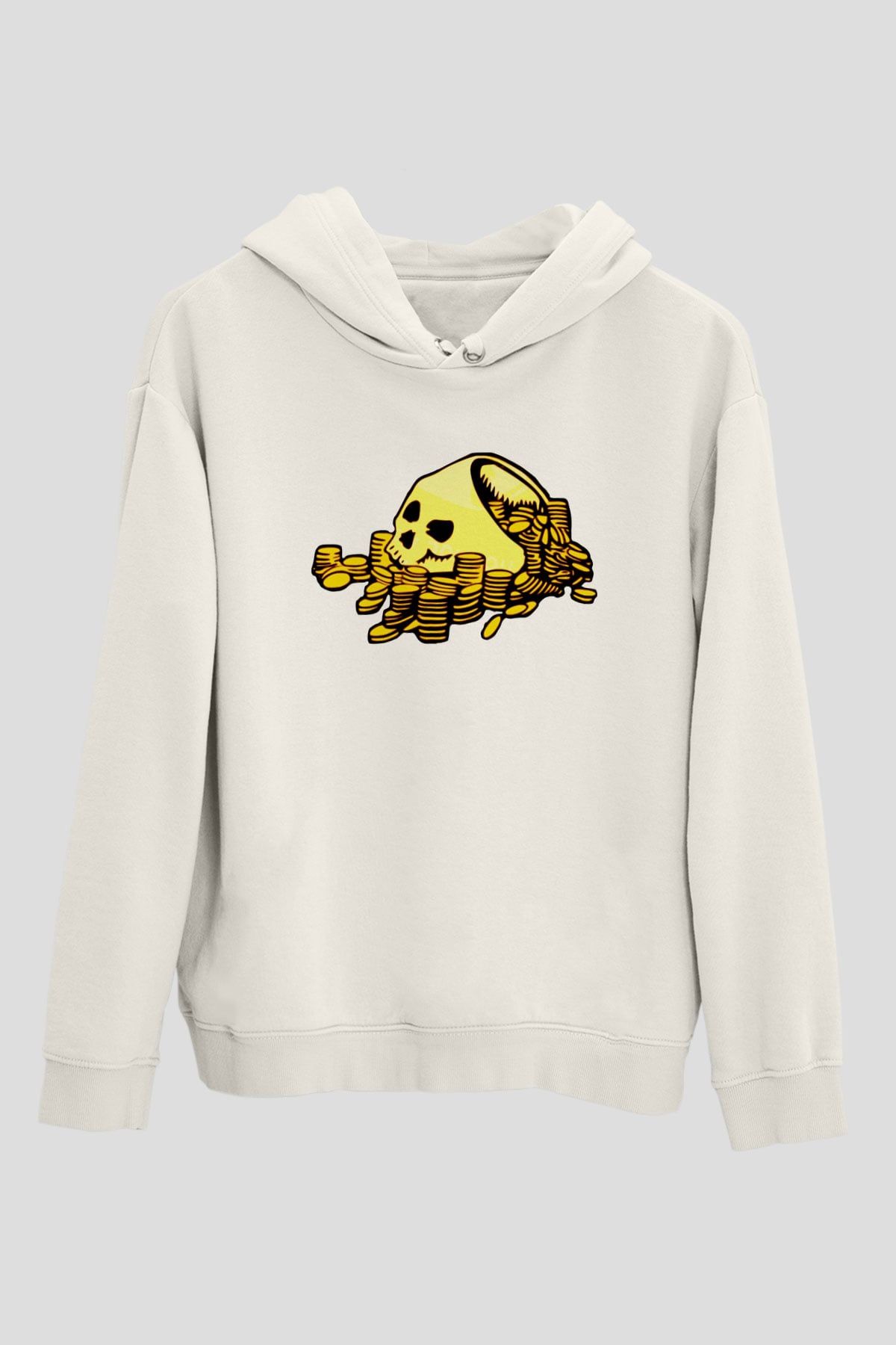 Bankacı Beyaz Unisex Kapüşonlu Sweatshirt