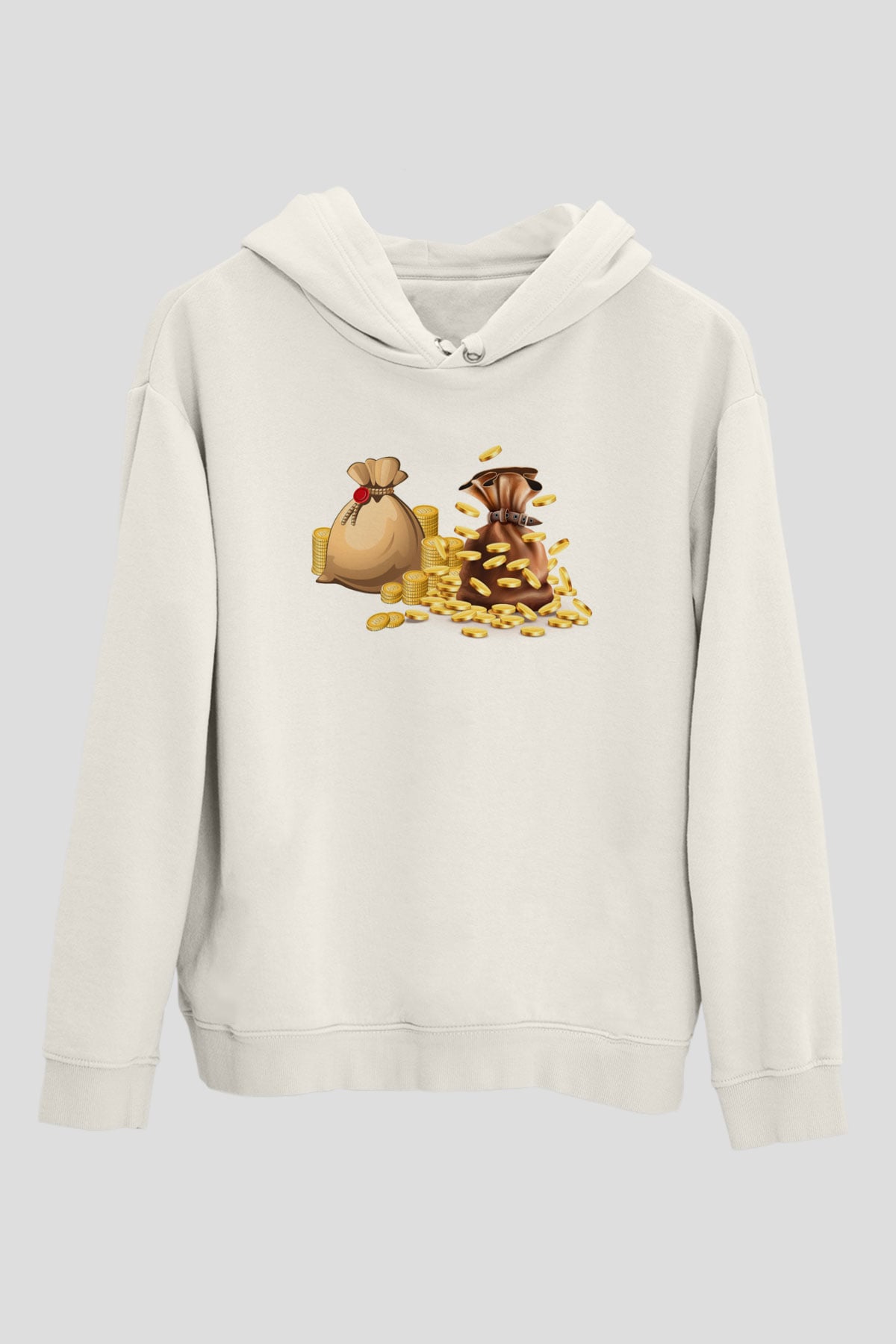 Bankacı Beyaz Unisex Kapüşonlu Sweatshirt