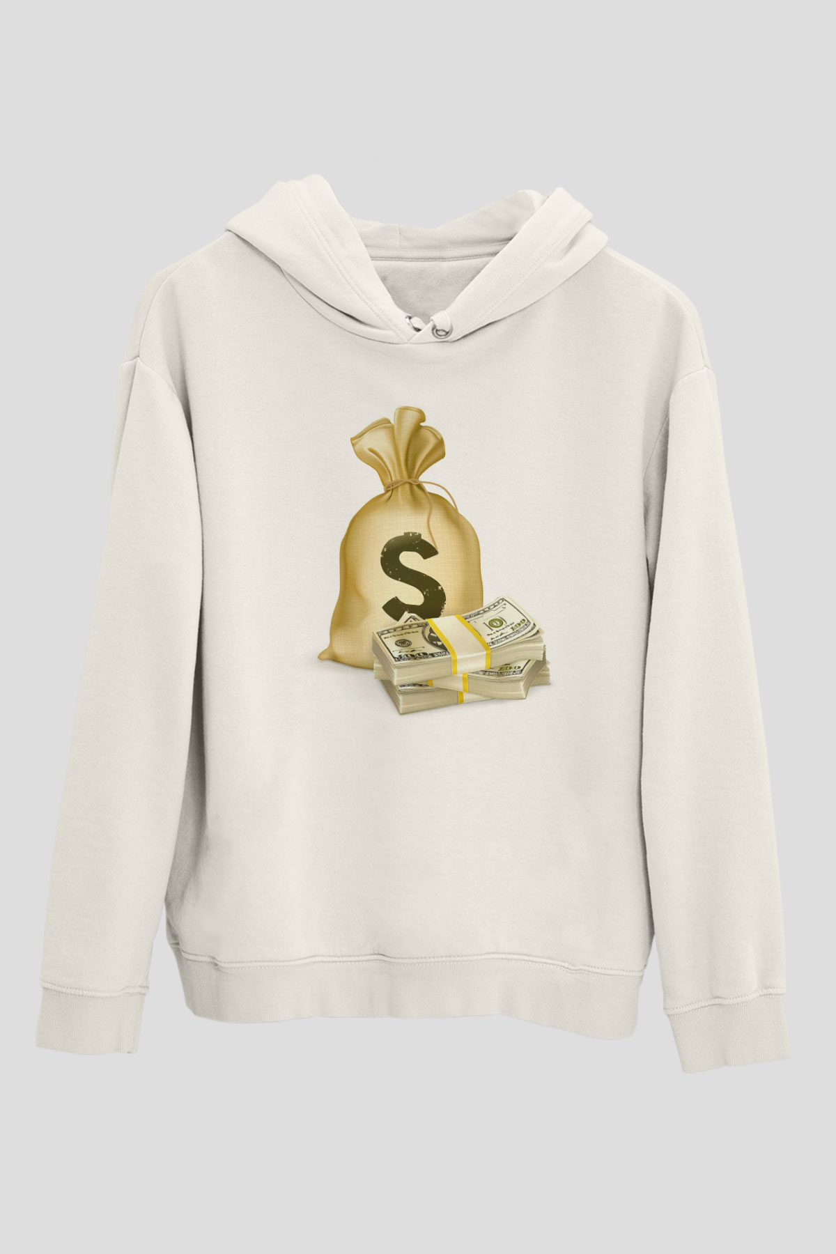 Bankacı Beyaz Unisex Kapüşonlu Sweatshirt