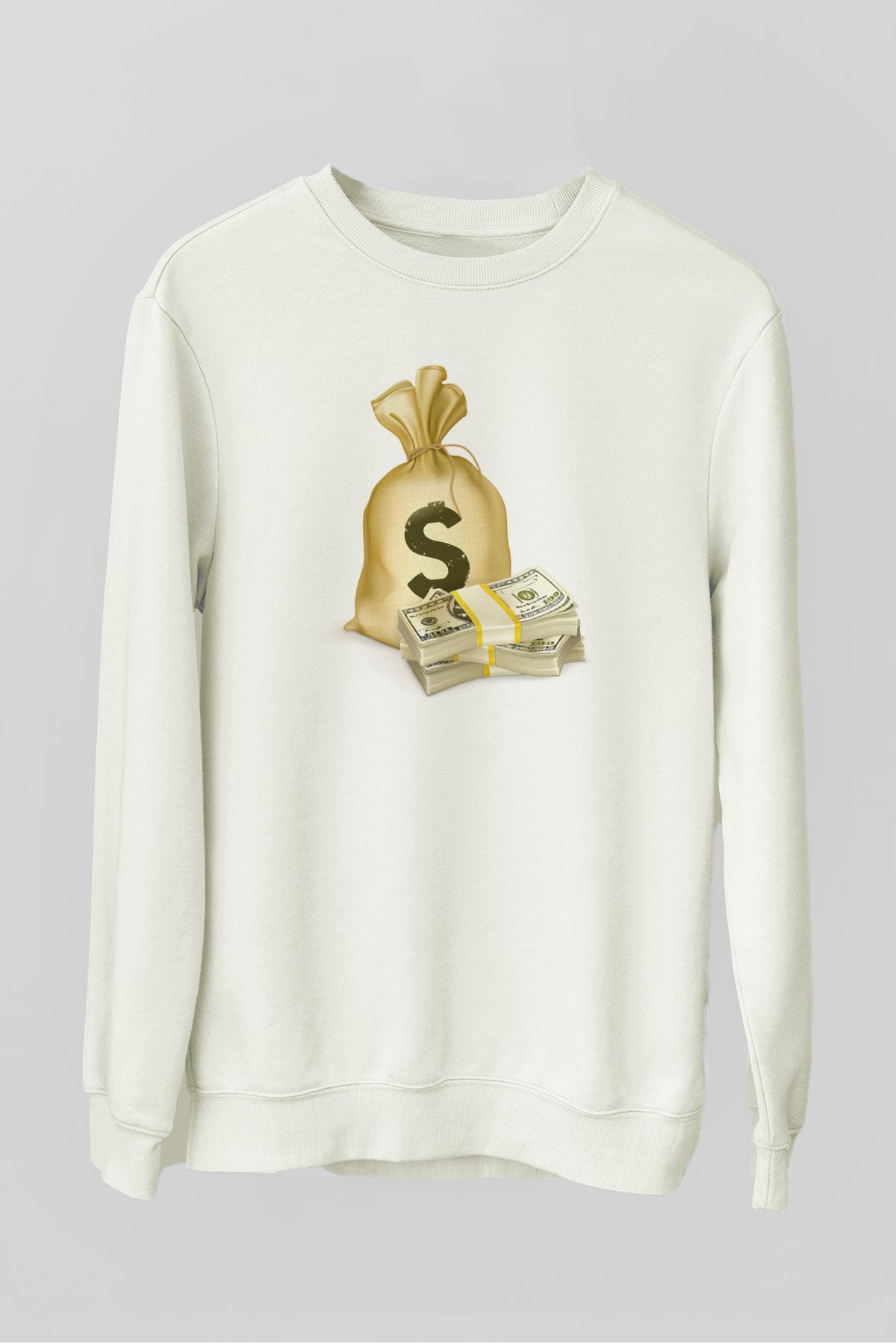 Bankacı Beyaz Unisex Sweatshirt
