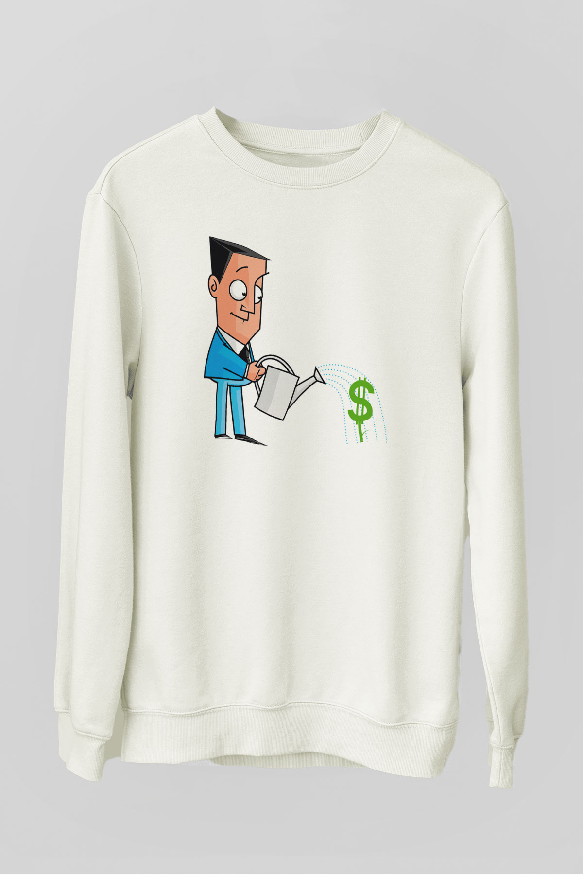 Bankacı Beyaz Unisex Sweatshirt