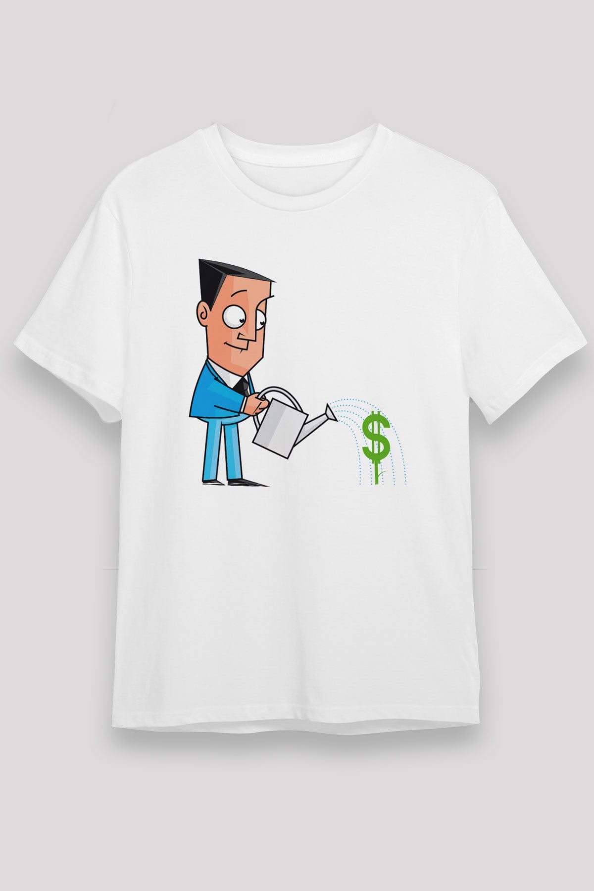 Bankacı Beyaz Unisex Tişört T-Shirt - TişörtFabrikası