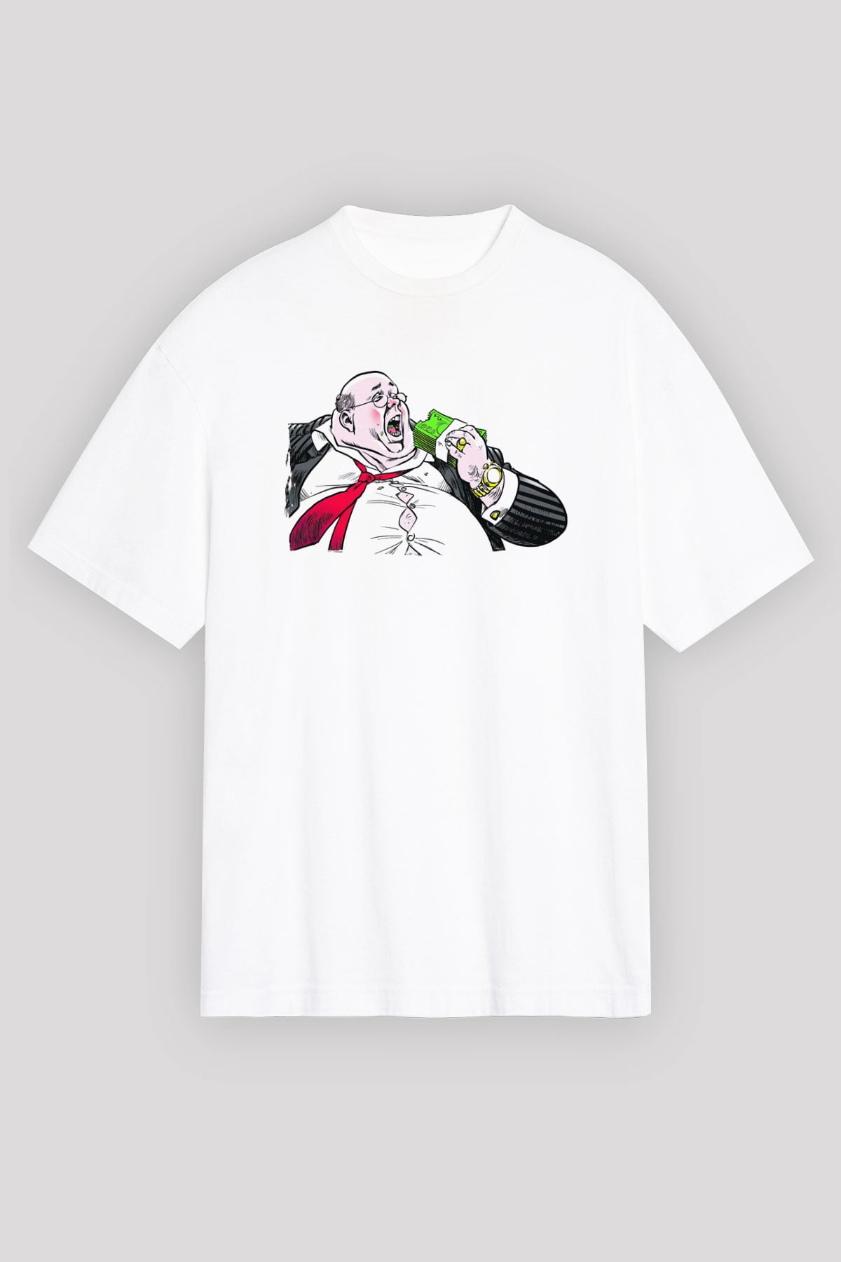Bankacı Beyaz Unisex Tişört T-Shirt - TişörtFabrikası