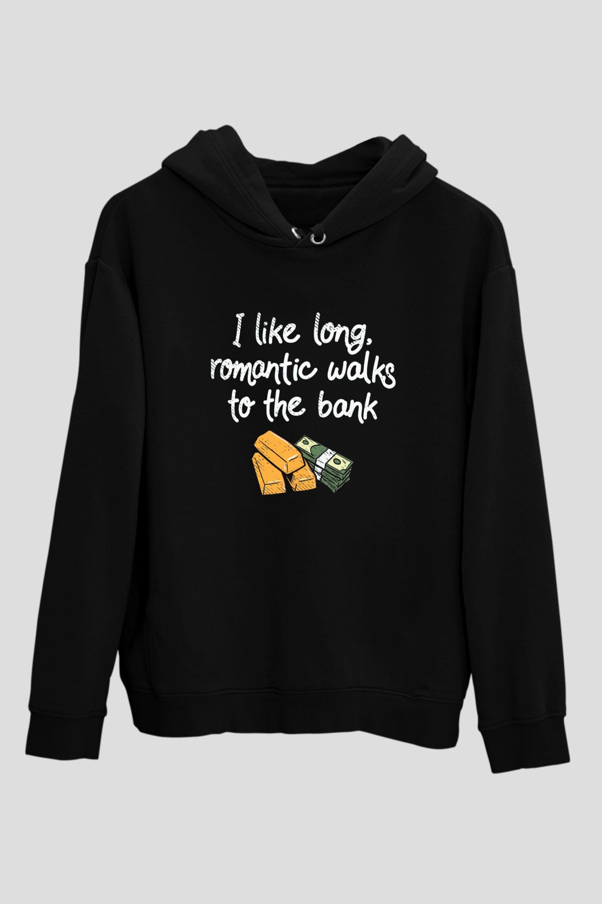 Bankacı Siyah Unisex Kapüşonlu Sweatshirt