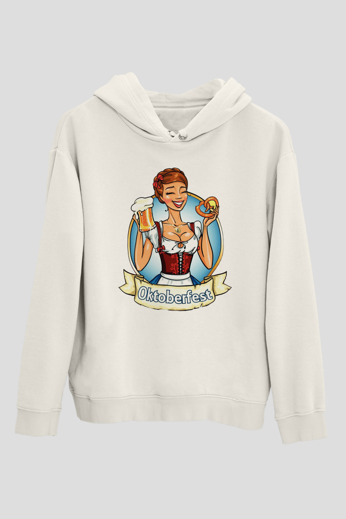 Barmaid Beyaz Unisex Kapüşonlu Sweatshirt