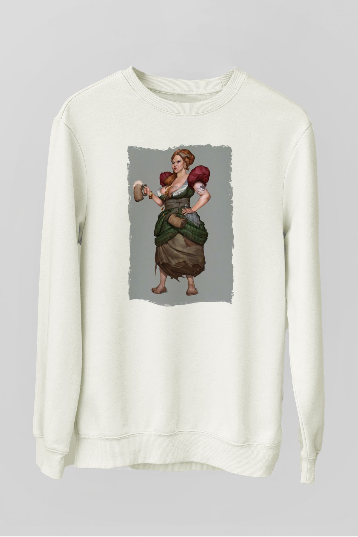 Barmaid Beyaz Unisex Sweatshirt