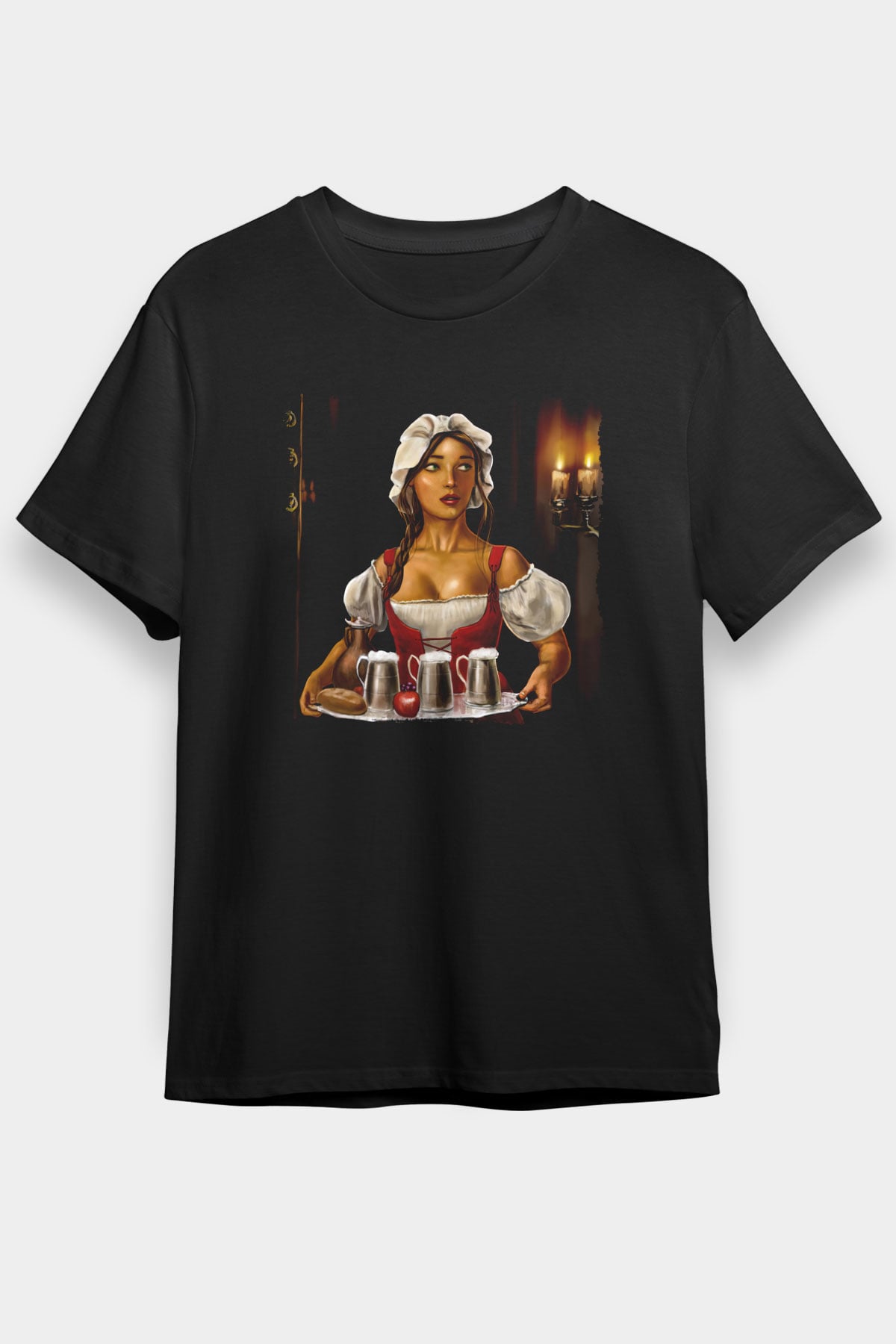 Barmaid Siyah Unisex Tişört T-Shirt - TişörtFabrikası