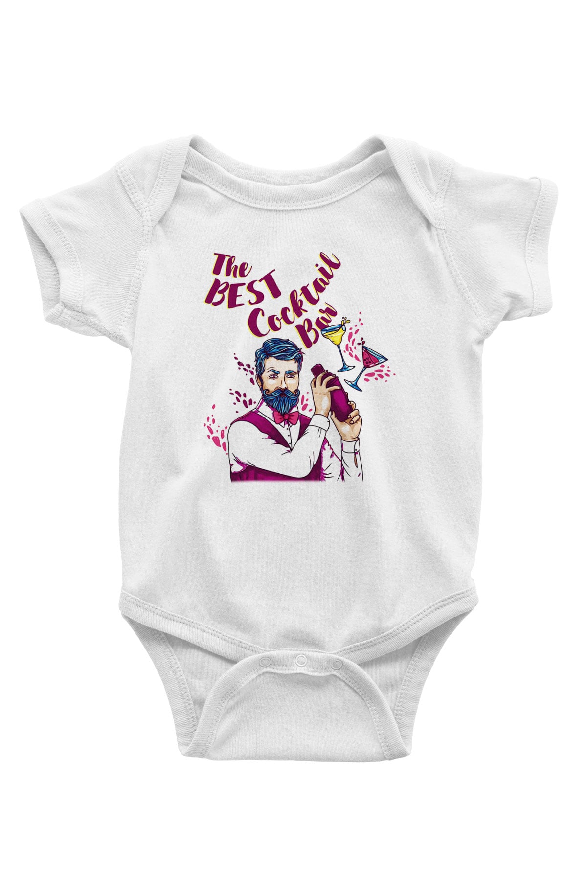 Barmen Baskılı Beyaz Unisex Bebek Body - Zıbın
