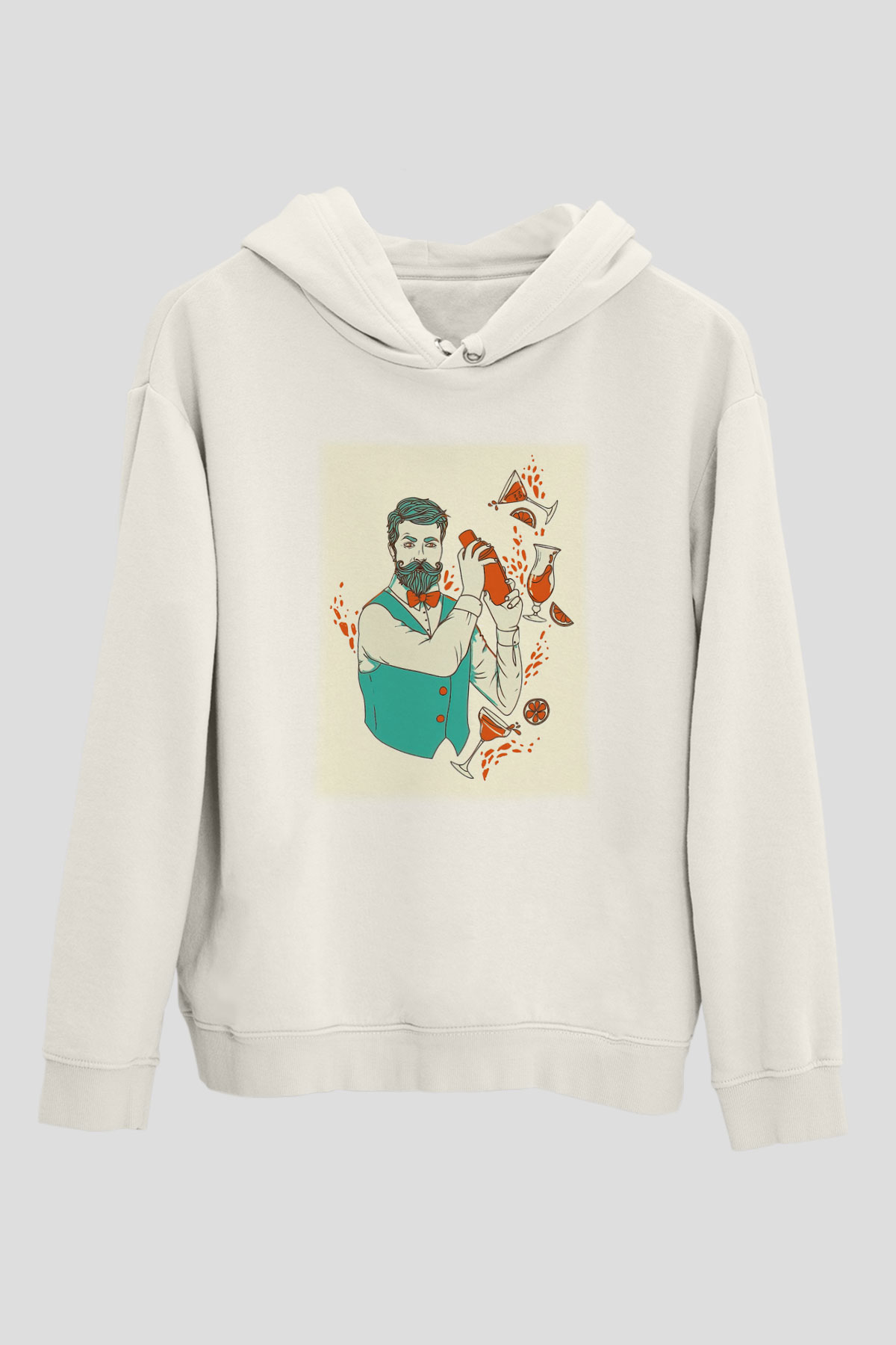 Barmen Beyaz Unisex Hoodie