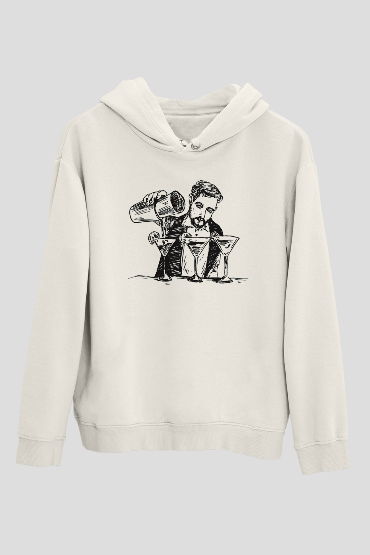 Barmen Beyaz Unisex Hoodie
