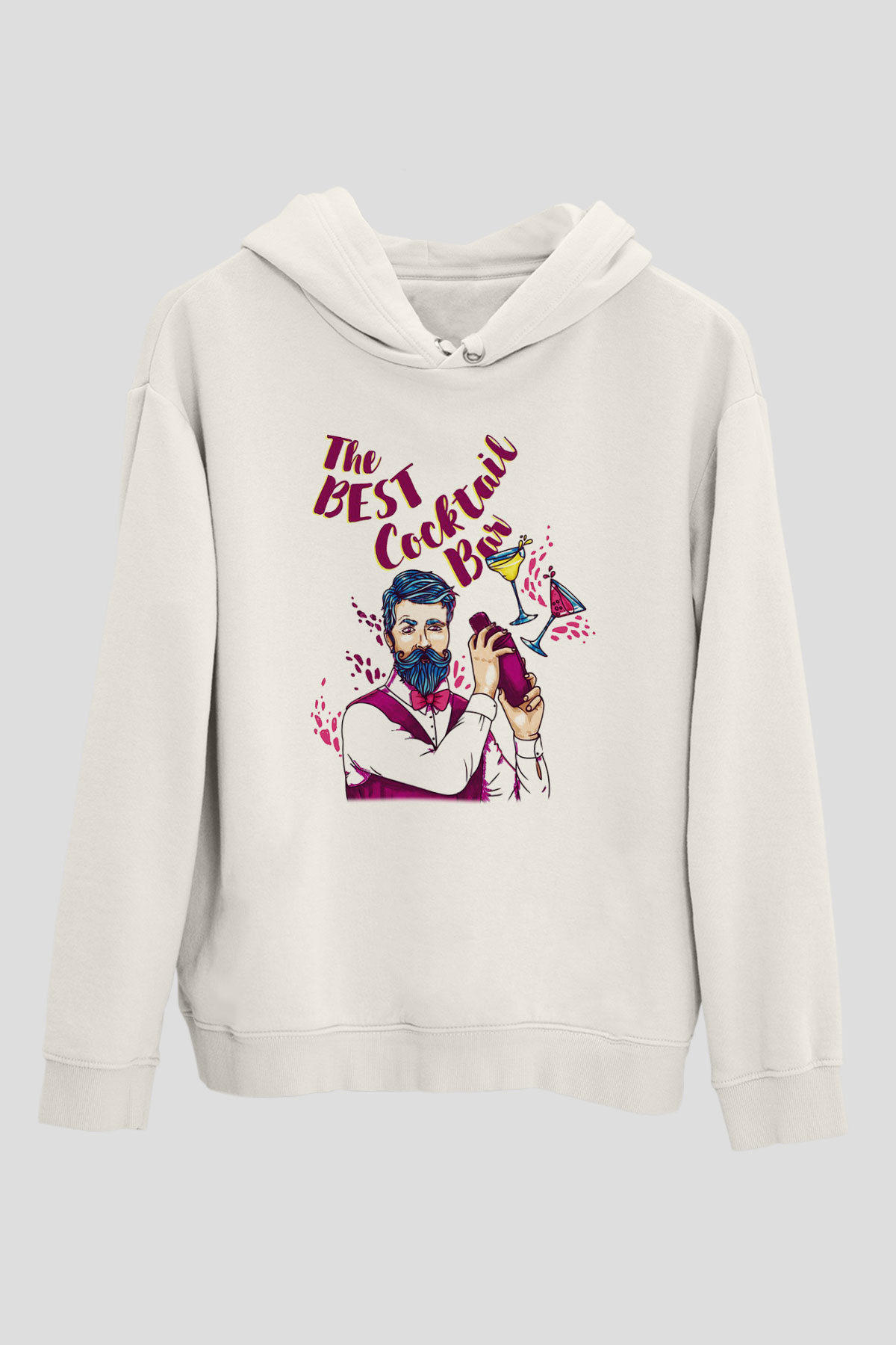 Barmen Beyaz Unisex Hoodie