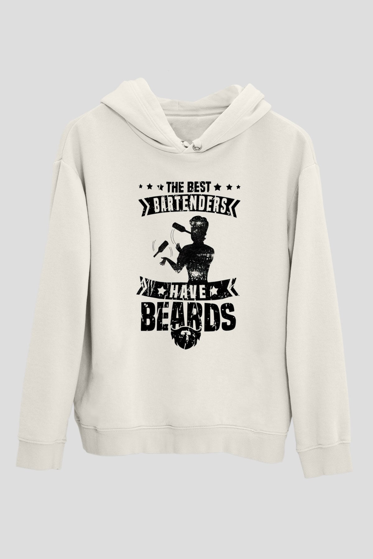 Barmen Beyaz Unisex Kapüşonlu Sweatshirt