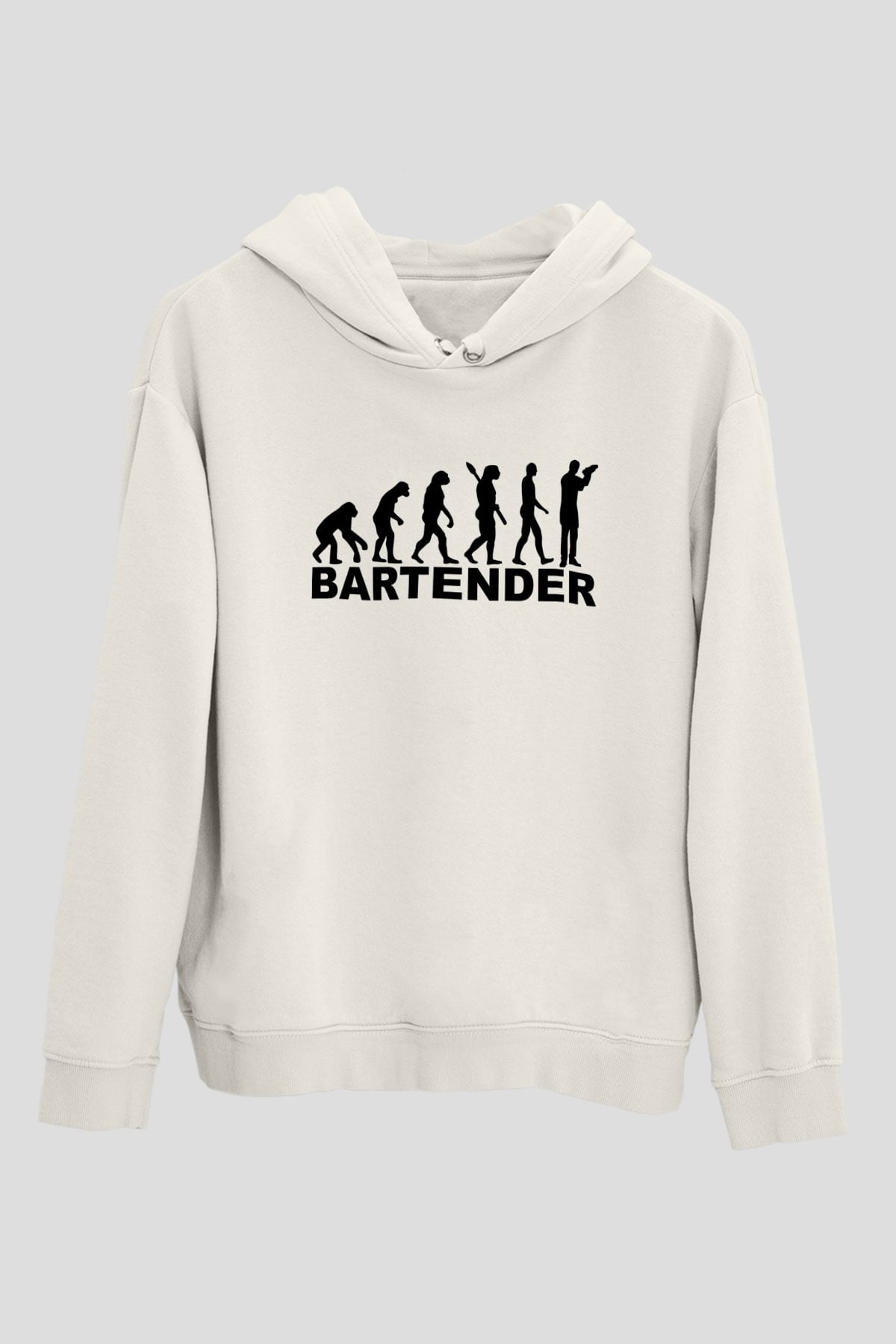 Barmen Beyaz Unisex Kapüşonlu Sweatshirt