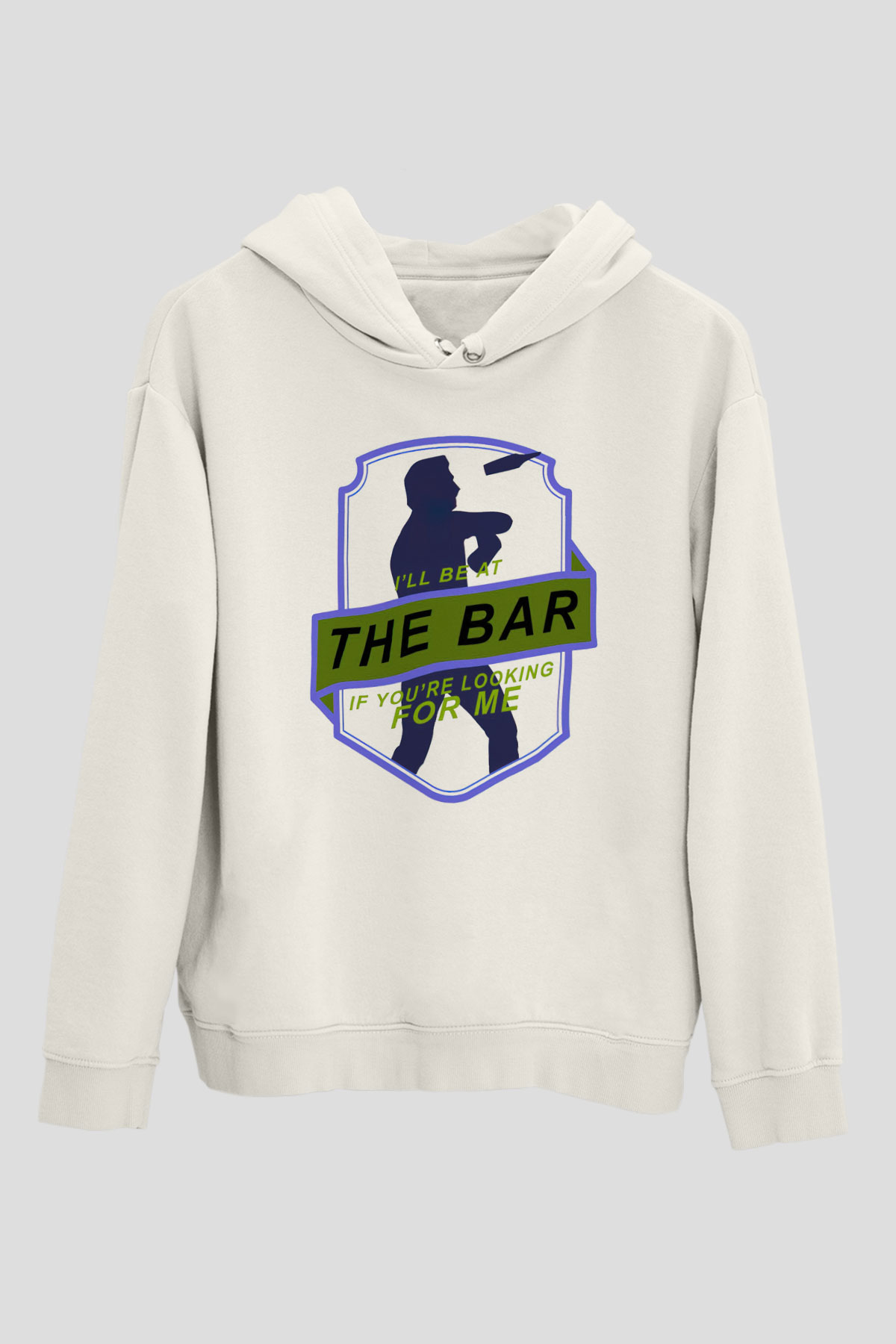 Barmen Beyaz Unisex Kapüşonlu Sweatshirt