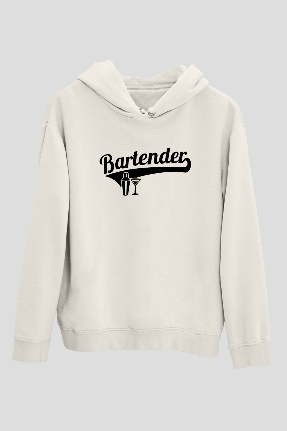 Barmen Beyaz Unisex Kapüşonlu Sweatshirt