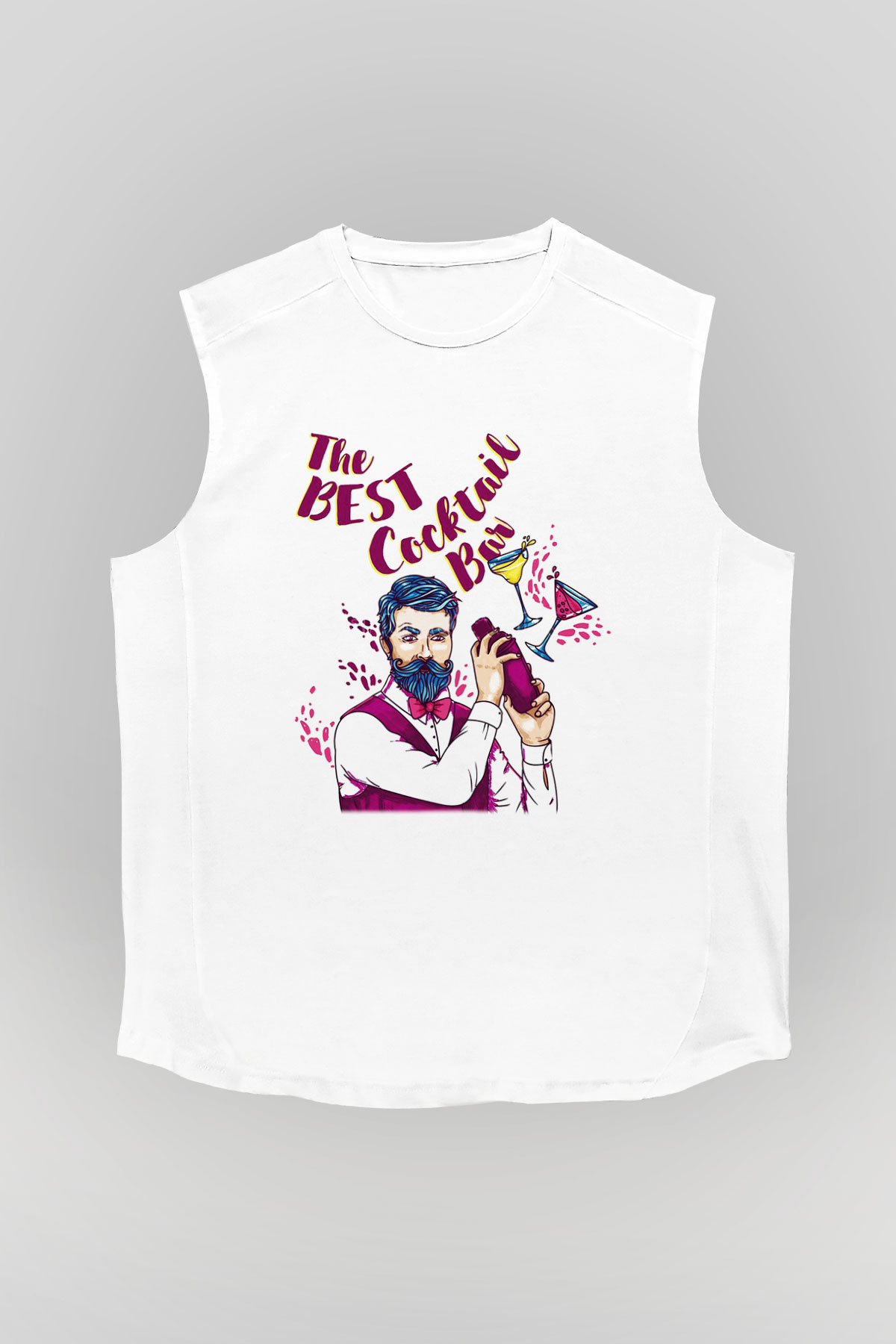 Barmen Beyaz Unisex Kolsuz Tişört