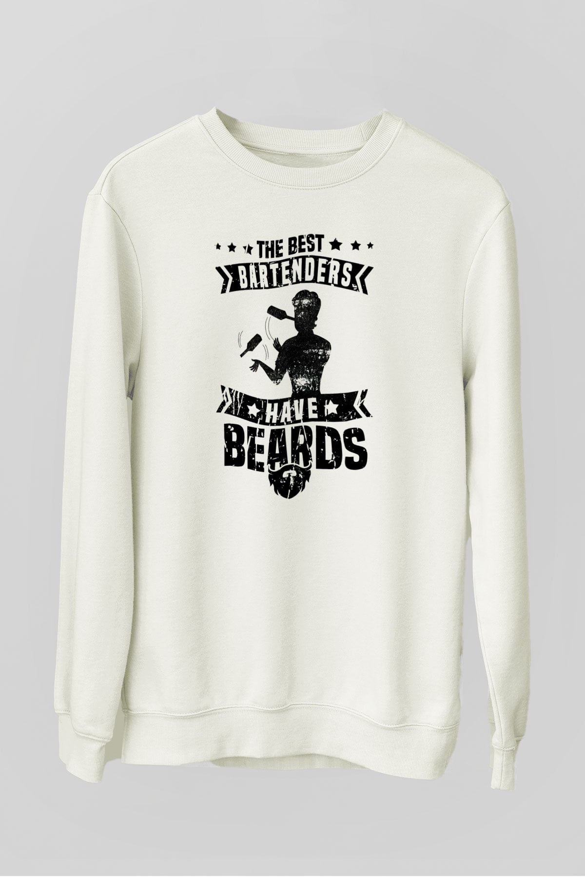 Barmen Beyaz Unisex Sweatshirt