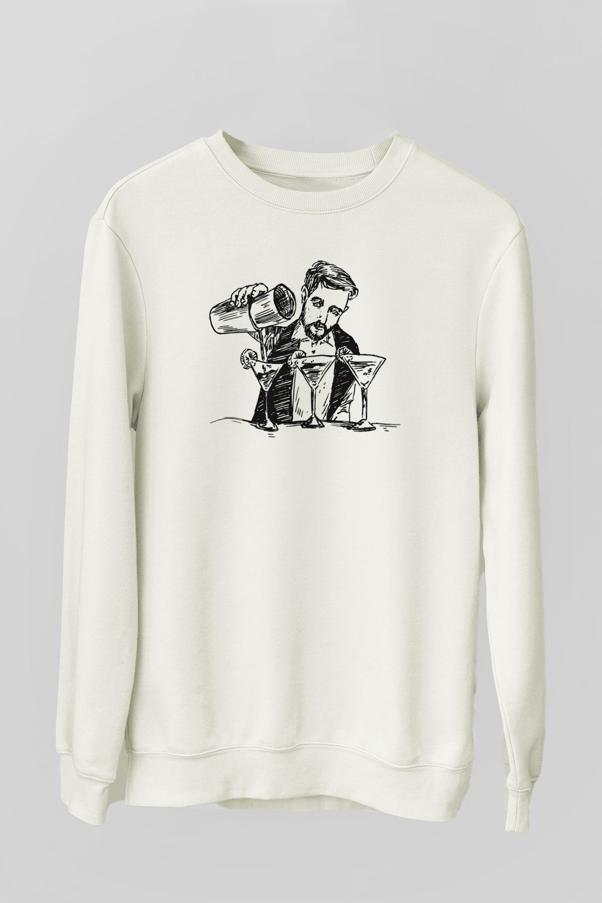 Barmen Beyaz Unisex Sweatshirt