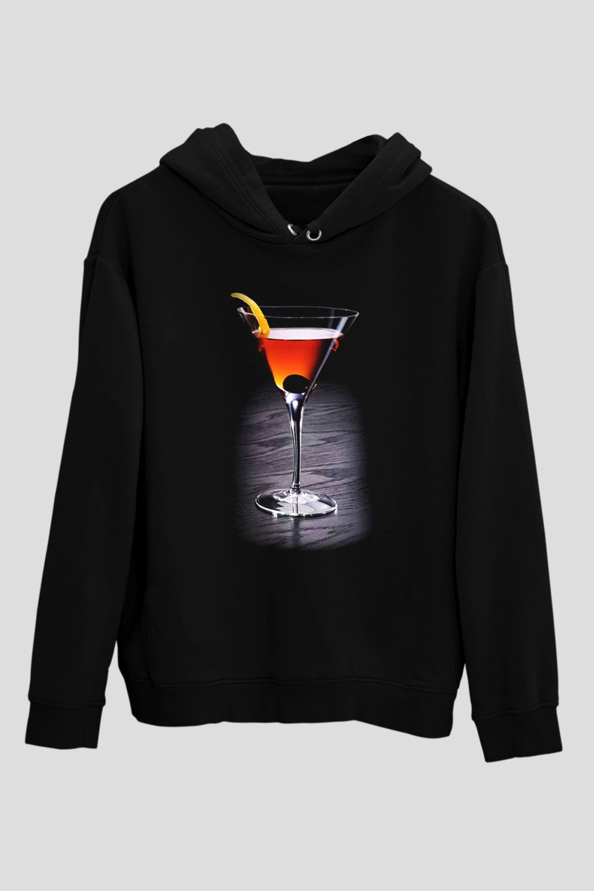 Barmen Siyah Unisex Kapşonlu Sweatshirt