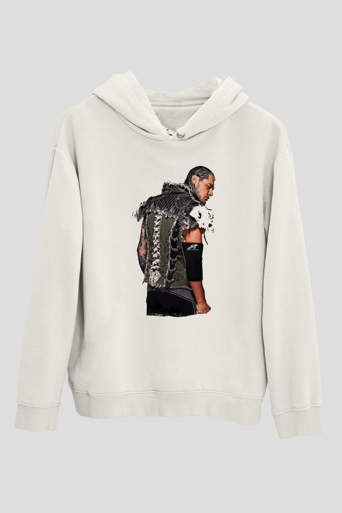 Baron Corbin Baskılı Beyaz Unisex Hoodie