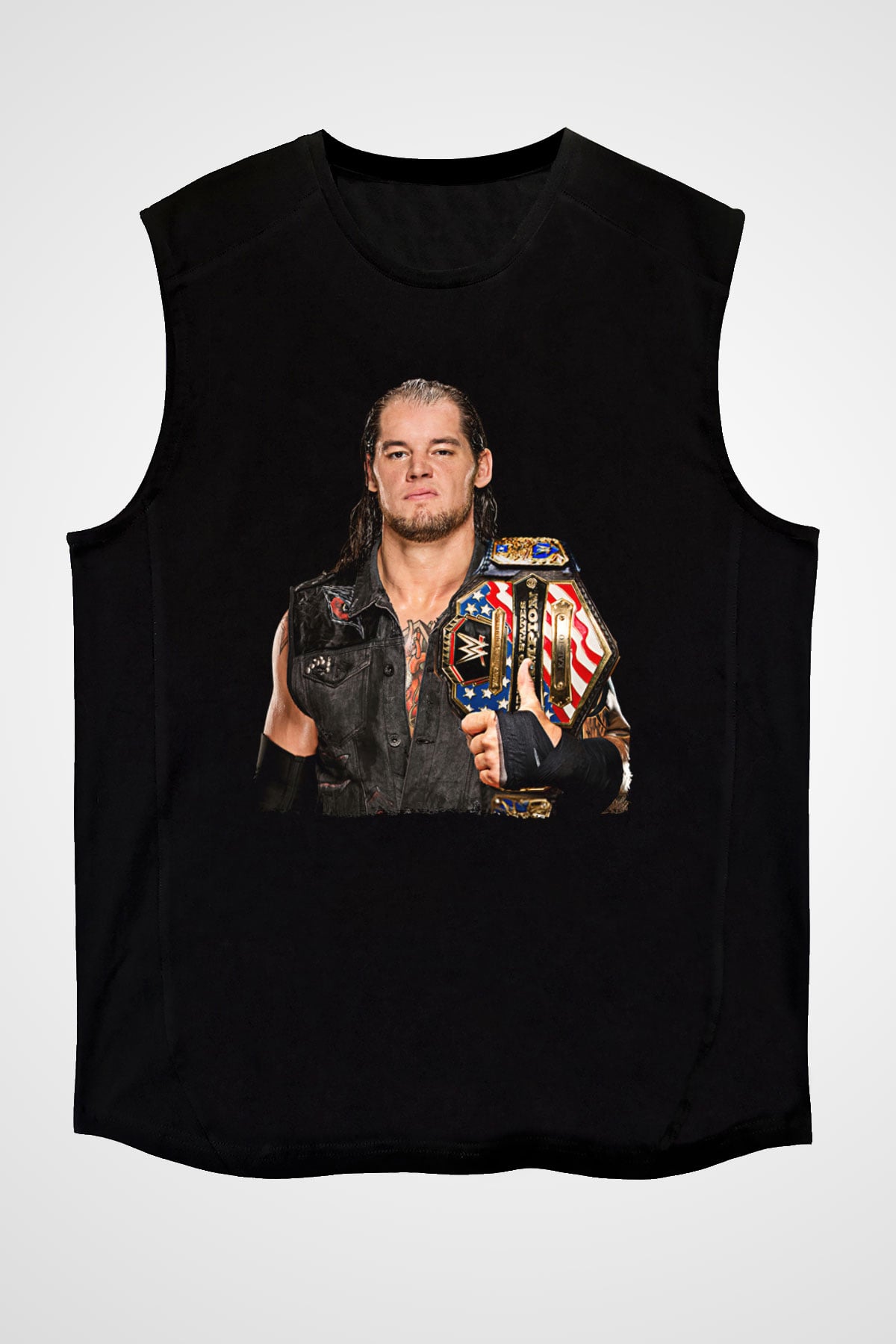 Baron Corbin Baskılı Unisex Siyah Kolsuz Tişört - Tshirt