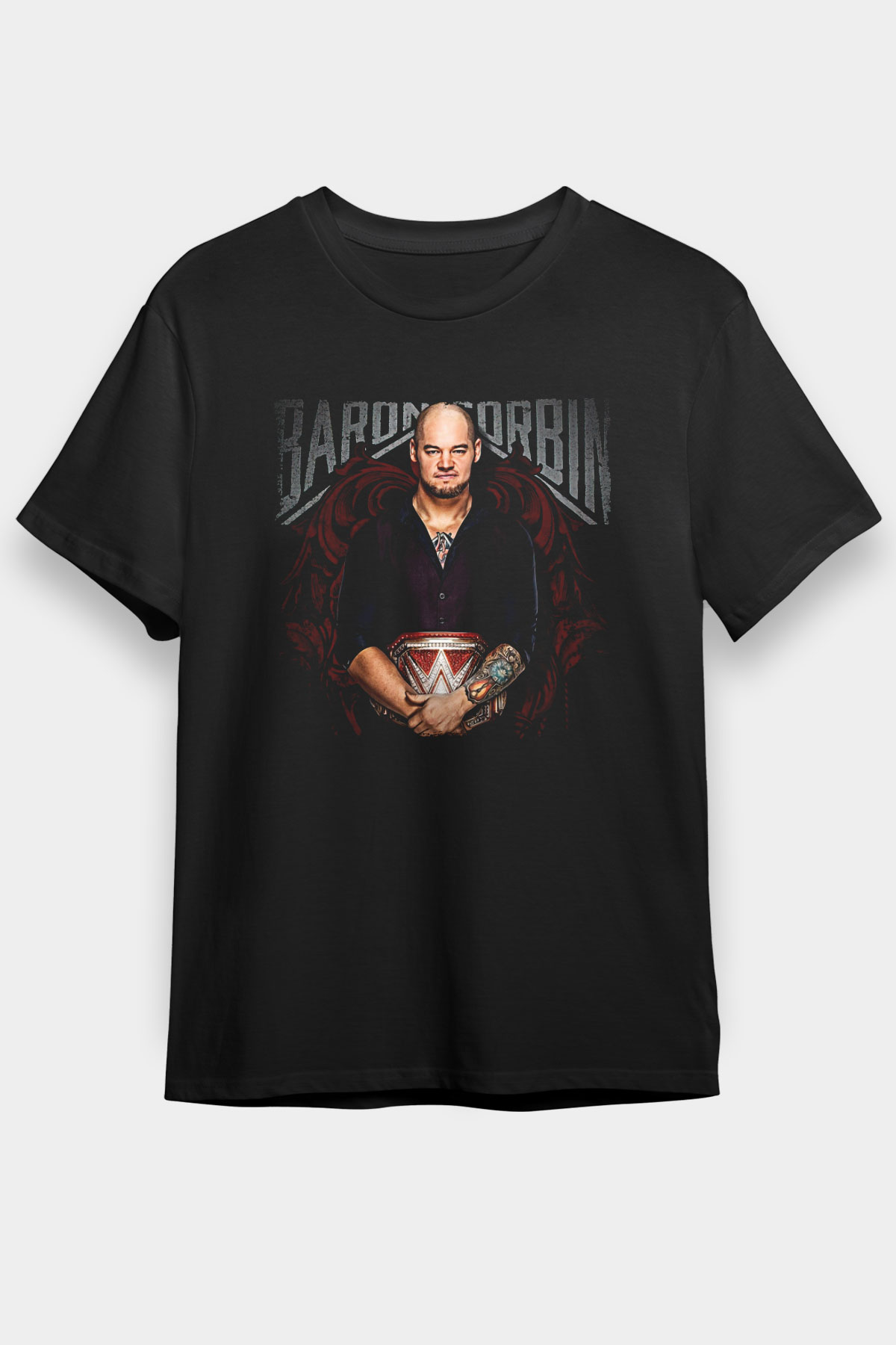 Baron Corbin Baskılı Unisex Siyah Tişört - Tshirt