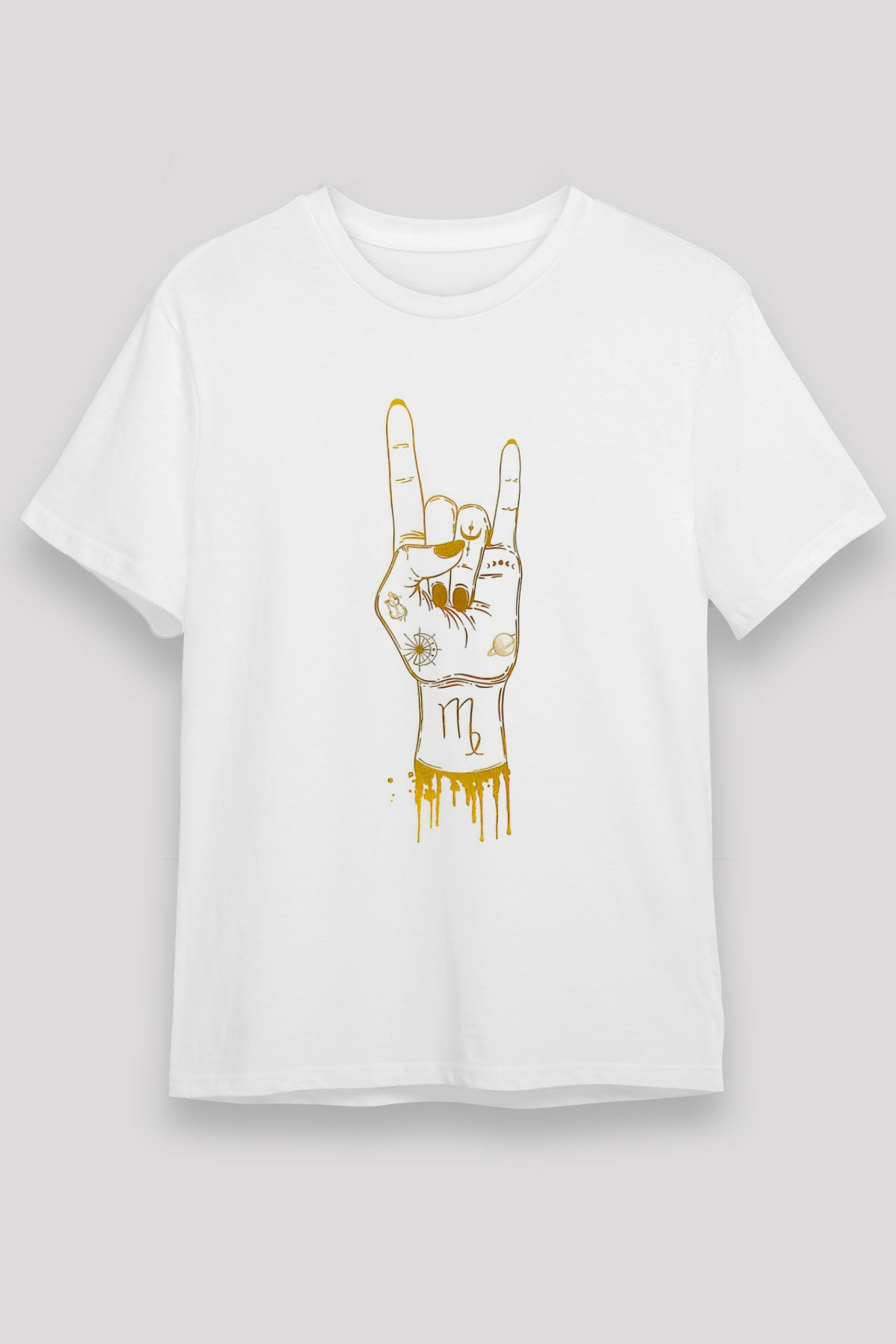 Başak Burcu Unisex Baskılı Beyaz Tişört - Tshirt