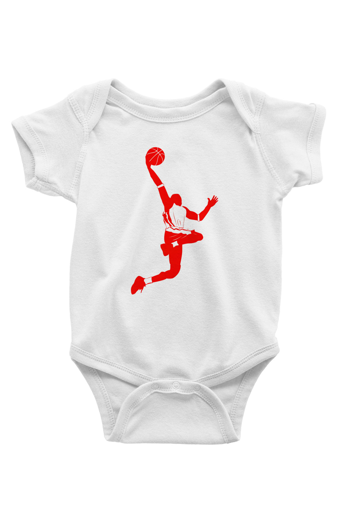 Basketbol Baskılı Beyaz Unisex Bebek Body - Zıbın