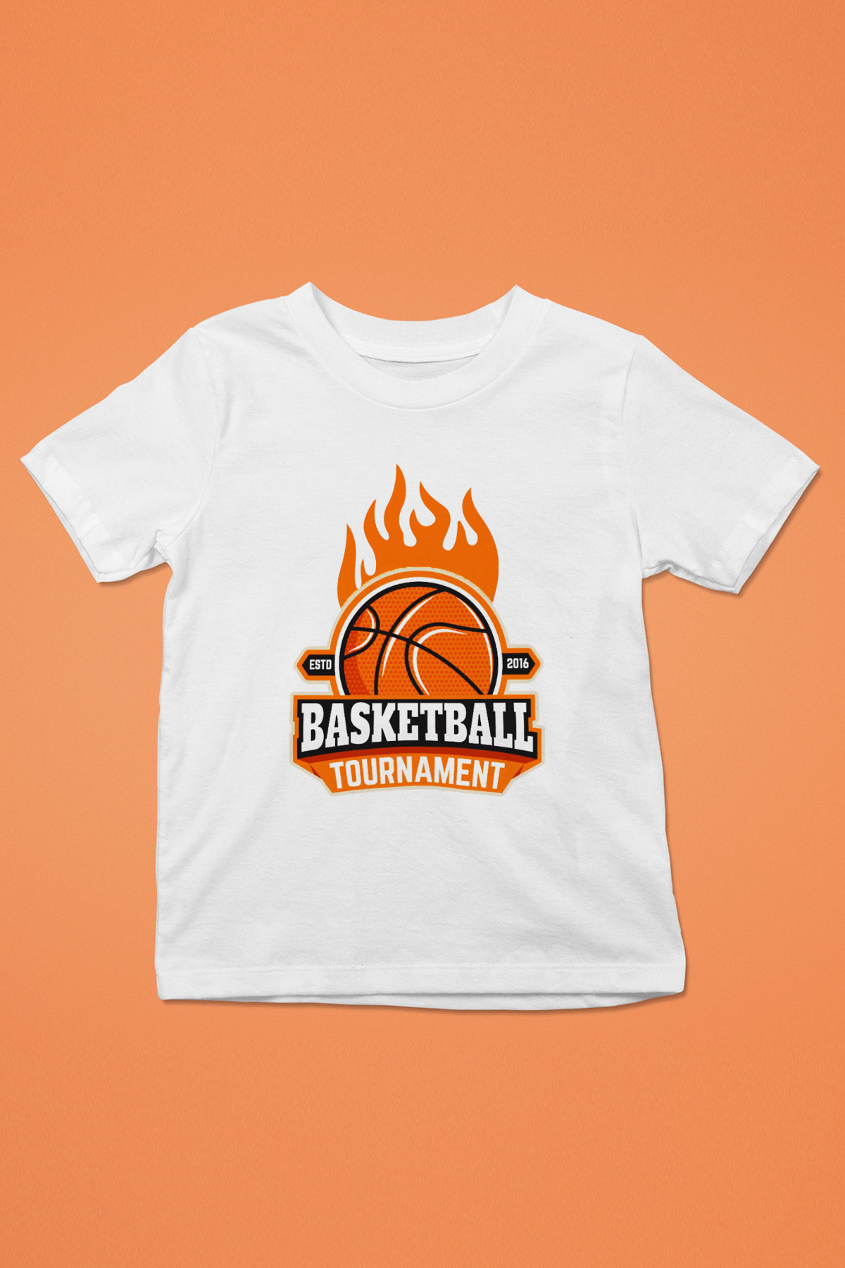 Basketbol Baskılı Beyaz Unisex Çocuk Tişört