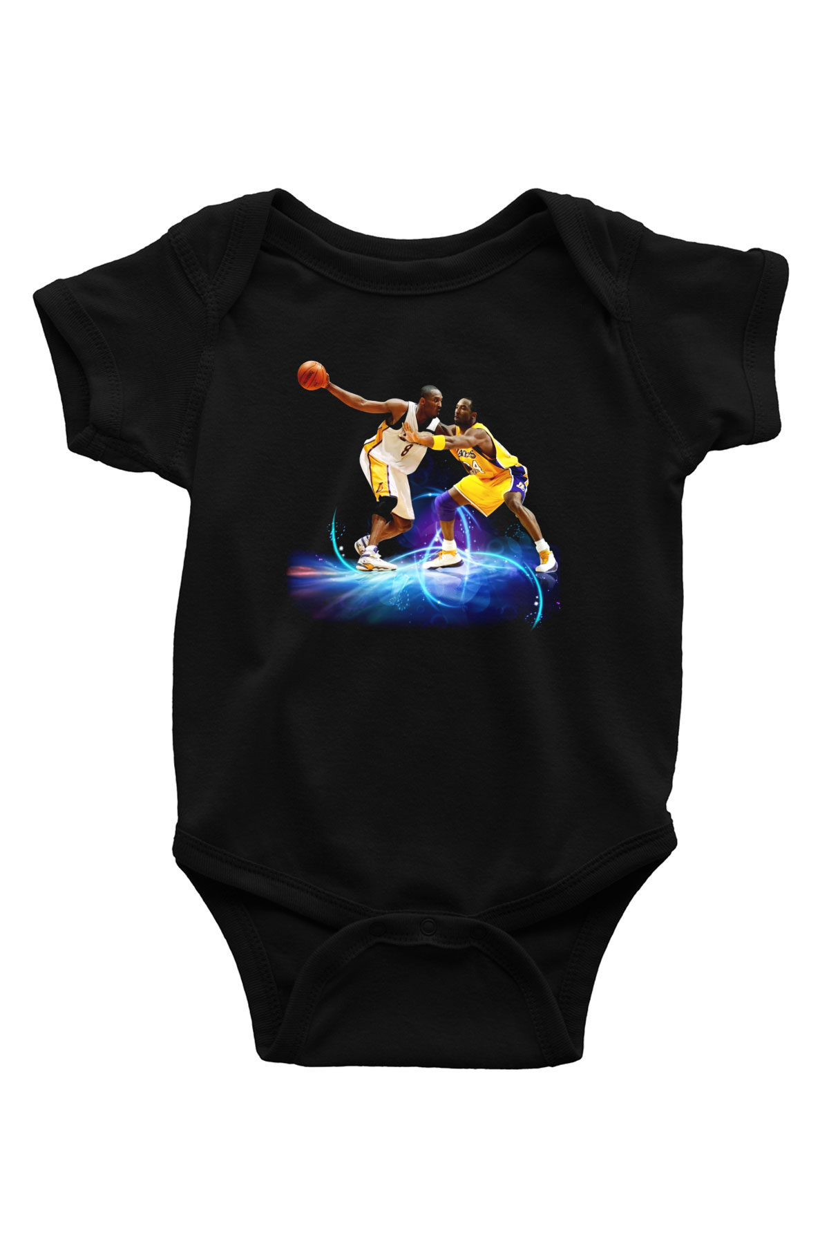 Basketbol Baskılı Siyah Bebek Body - Zıbın