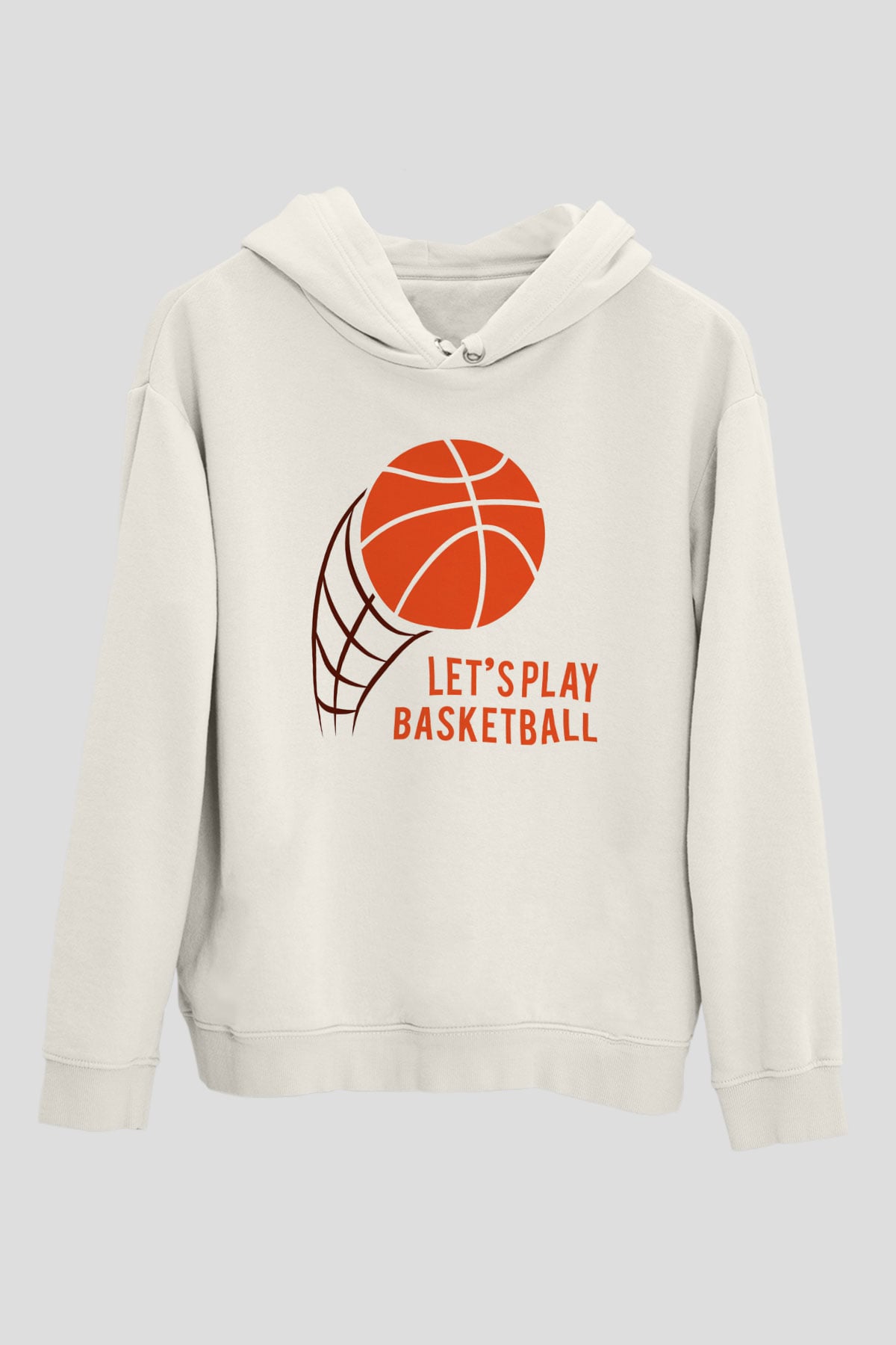 Basketbol Beyaz Unisex Hoodie