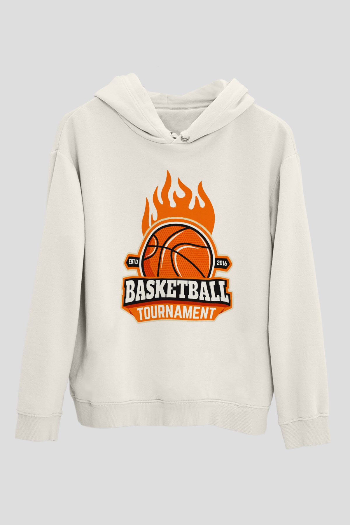Basketbol Beyaz Unisex Hoodie