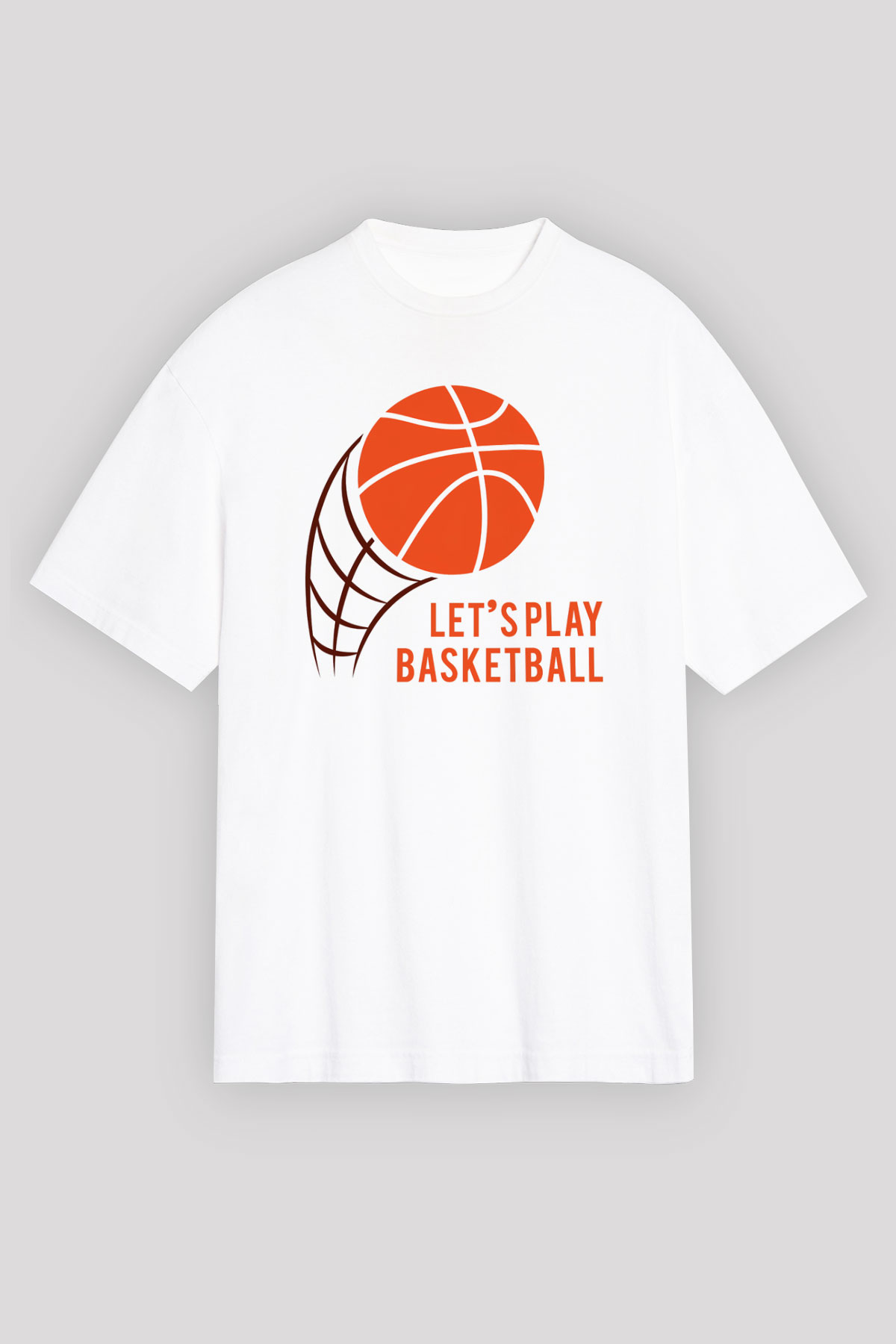 Basketbol Beyaz Unisex Oversize Tişört T-Shirt