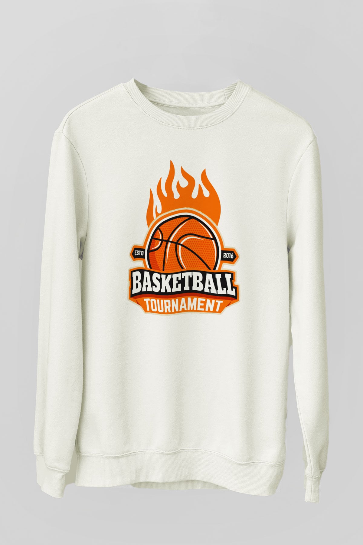 Basketbol Beyaz Unisex Sweatshirt