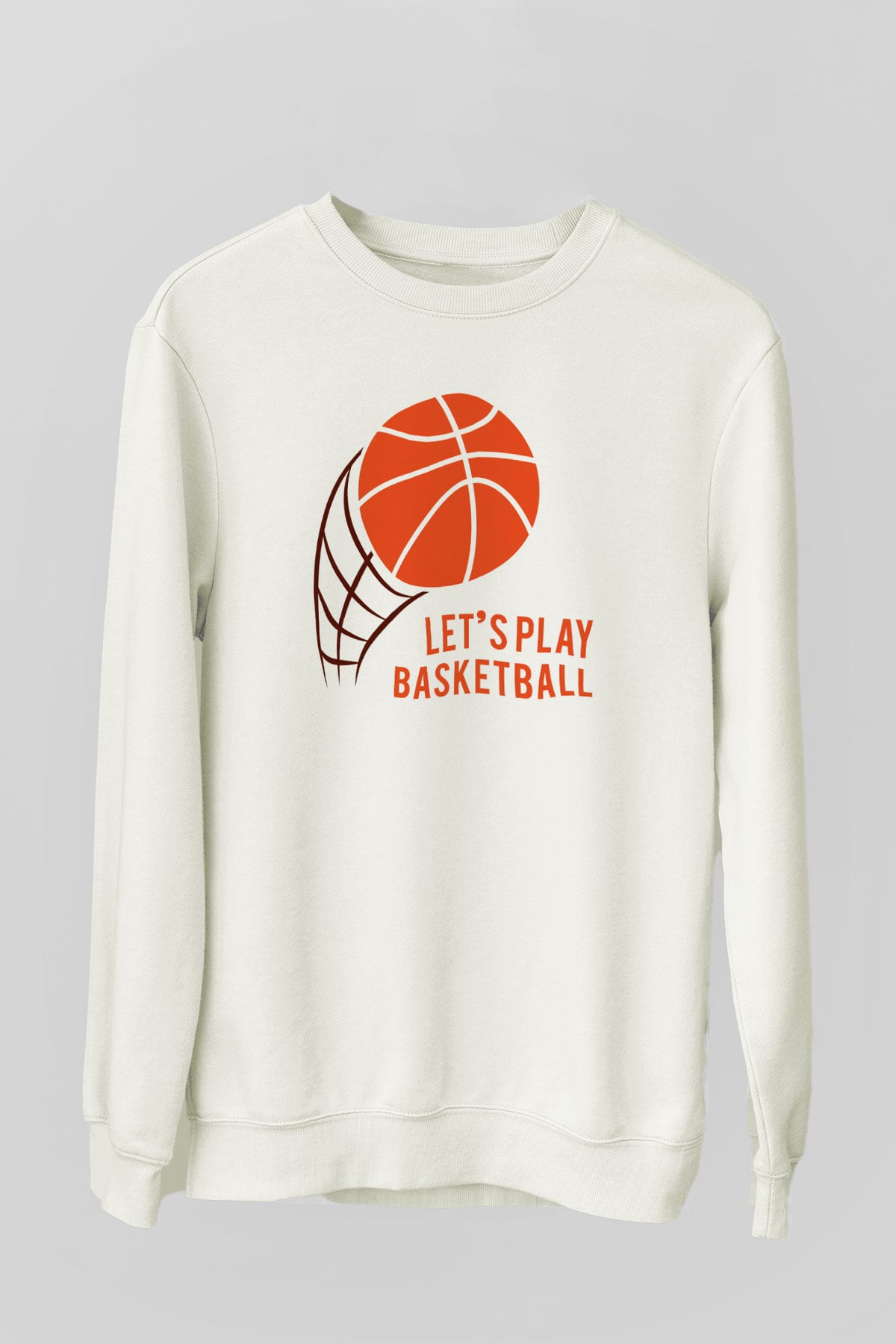 Basketbol Beyaz Unisex Sweatshirt