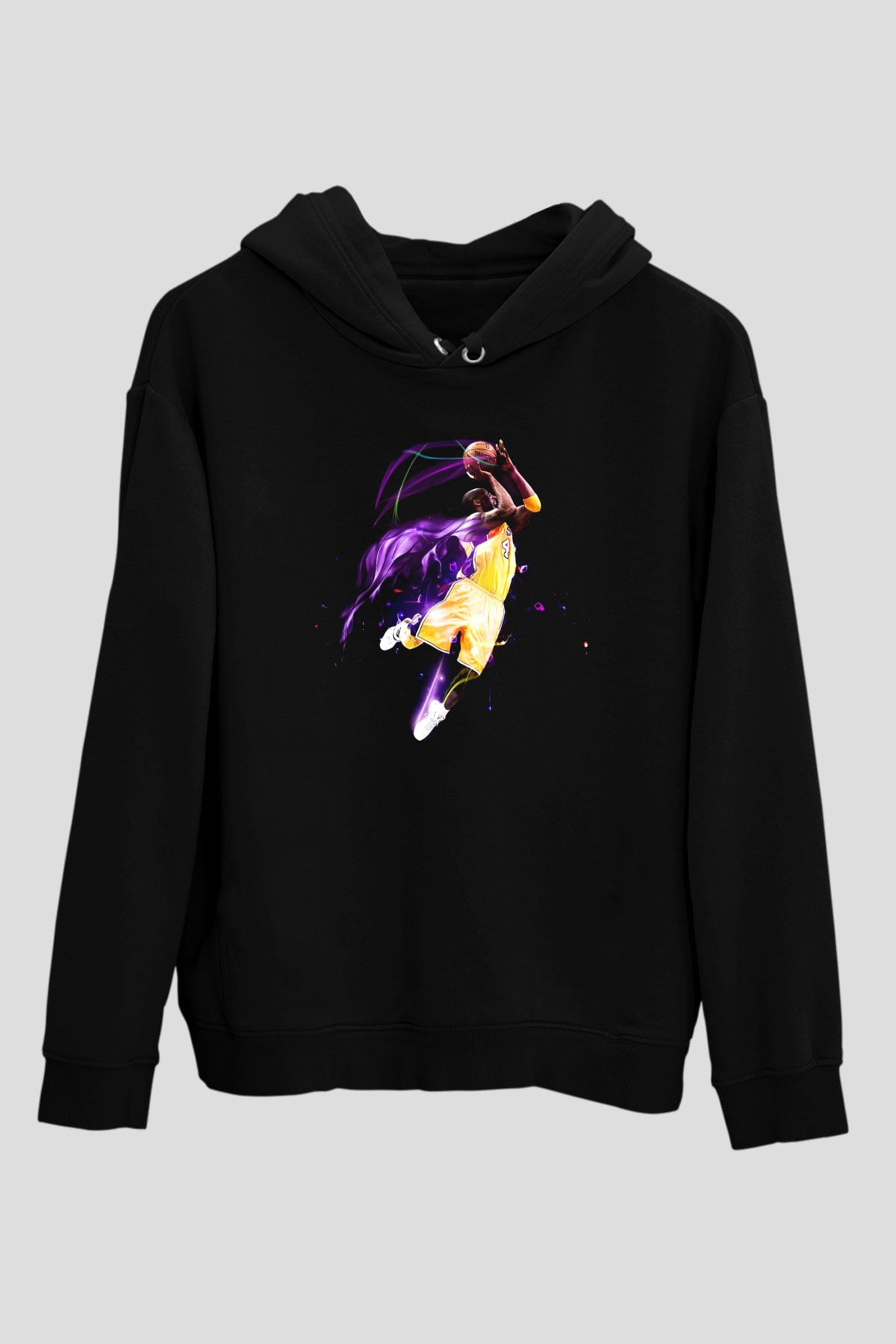 Basketbol Siyah Unisex Hoodie