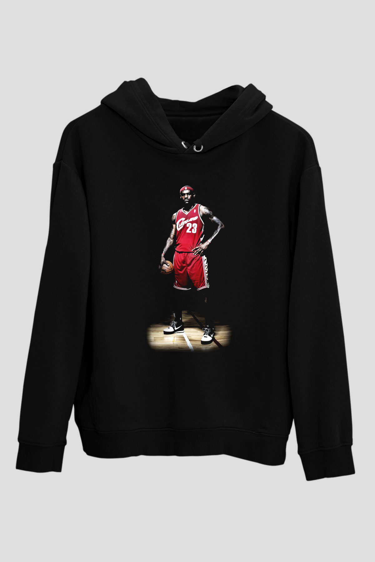 Basketbol Siyah Unisex Hoodie