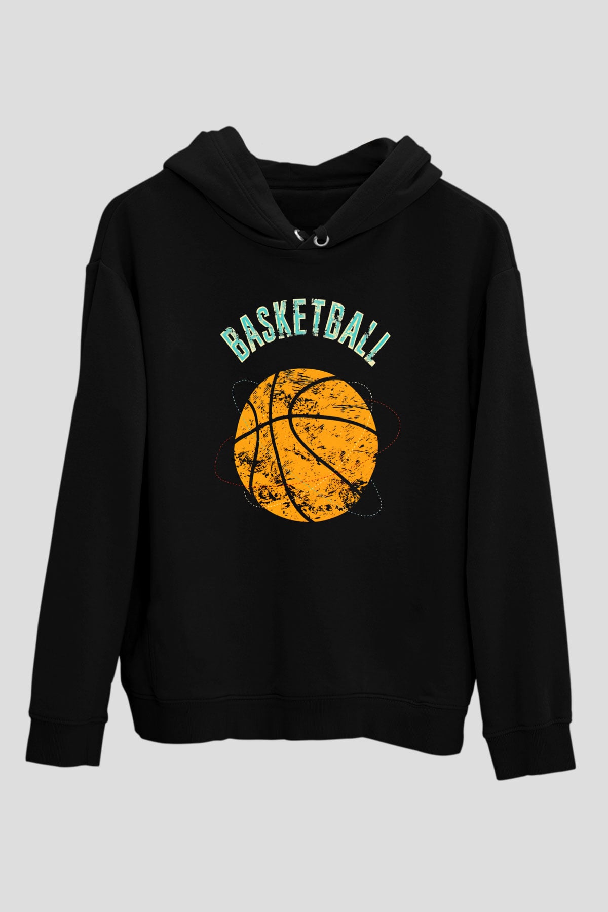Basketbol Siyah Unisex Hoodie